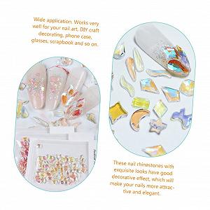 Набор для украшения ногтей WOONEKY со 100 плоскими драгоценными камнями, аксессуарами для ногтей, ювелирными изделиями для женщин, случайный стиль synthetic.ua - Фото 1