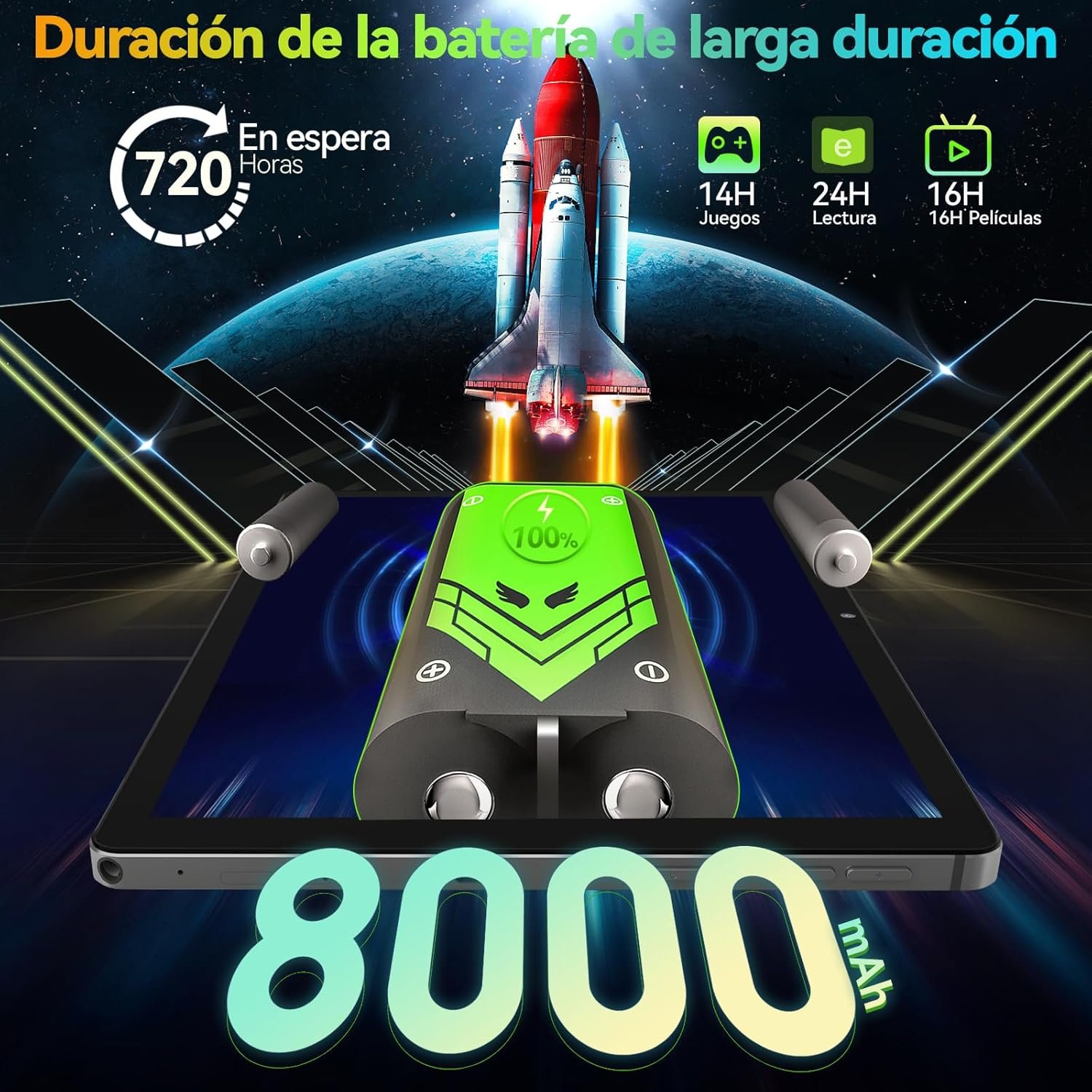 Планшет 10.1" Full HD Kinstone KST102SA 8/128Gb 4G 2-SIM 8 ядер Android 12 8000 mAh Черный/Серебряный, фото №2