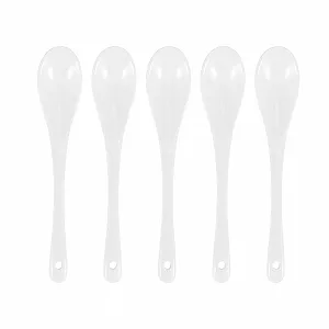 Ложка керамическая Mini Small для яиц, длинная чайная, фарфоровая мокко, для кофе, десертная, для соуса, набор 5 шт - Фото 1