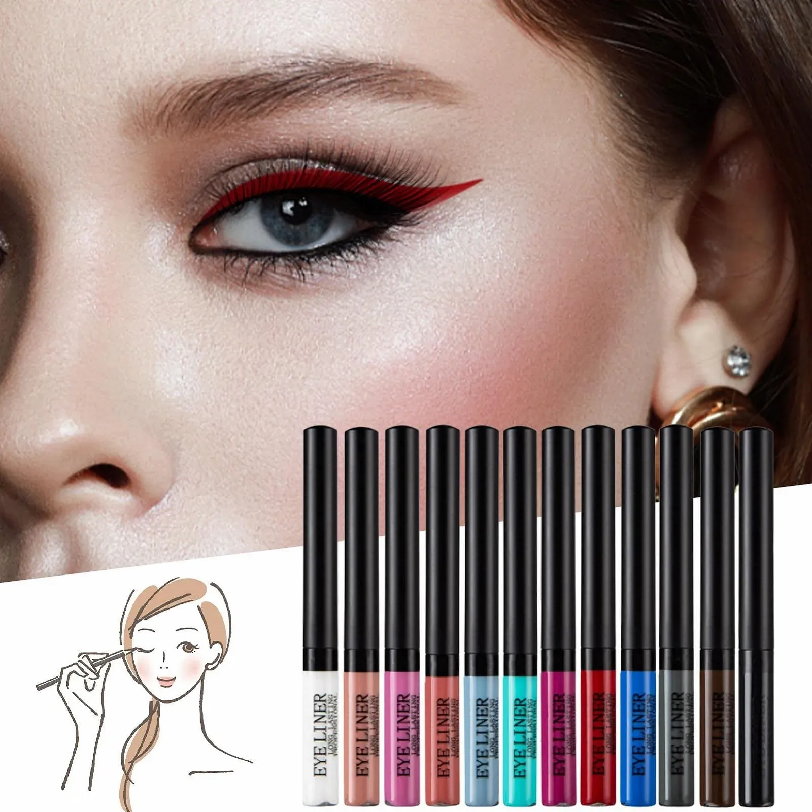 Подводка для глаз Водостойкая Матовая Жидкая, фото №5