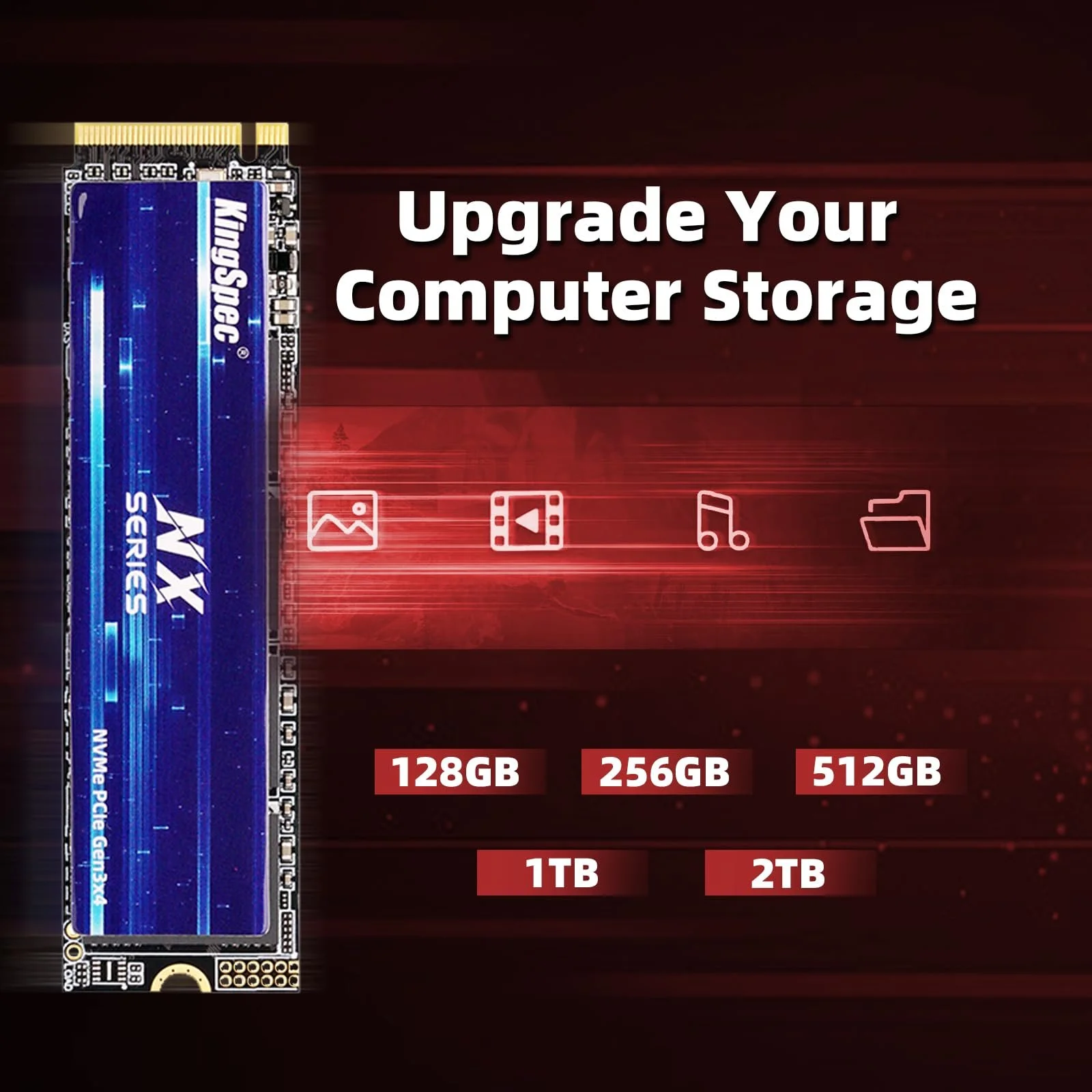SSD-накопичувач KingSpec NX-2280 512 ГБ NVMe M.2 PCIe 3.0 Gen 3x4, фото №5