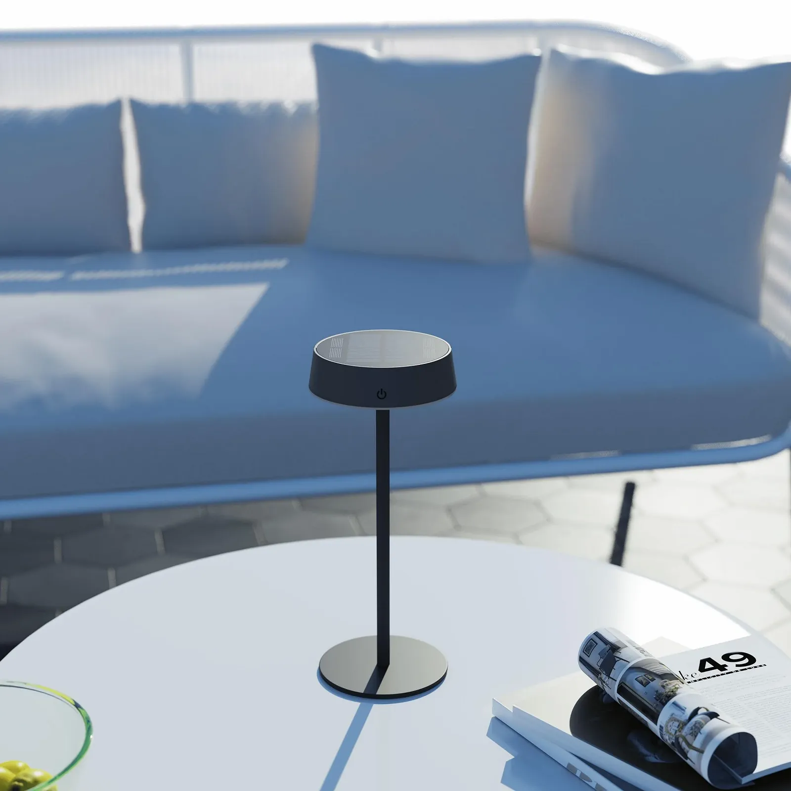 Настільна лампа CALEX Serino Solar, набір з 3 шт., бездротові LED лампи, акумуляторна, сенсорне управління, з регулюванням яскравості, чорна, фото №4