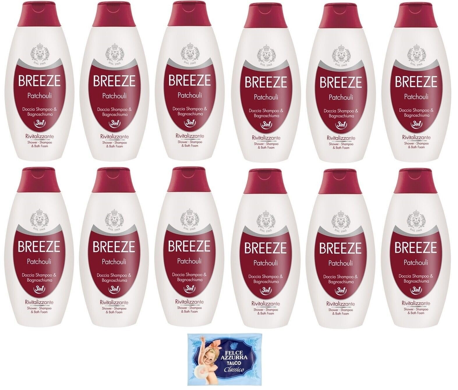 Гель-шампунь для душу BREEZE Patchouly 12 x 400 мл + тальк Felce Azzurra 100 г, фото №1
