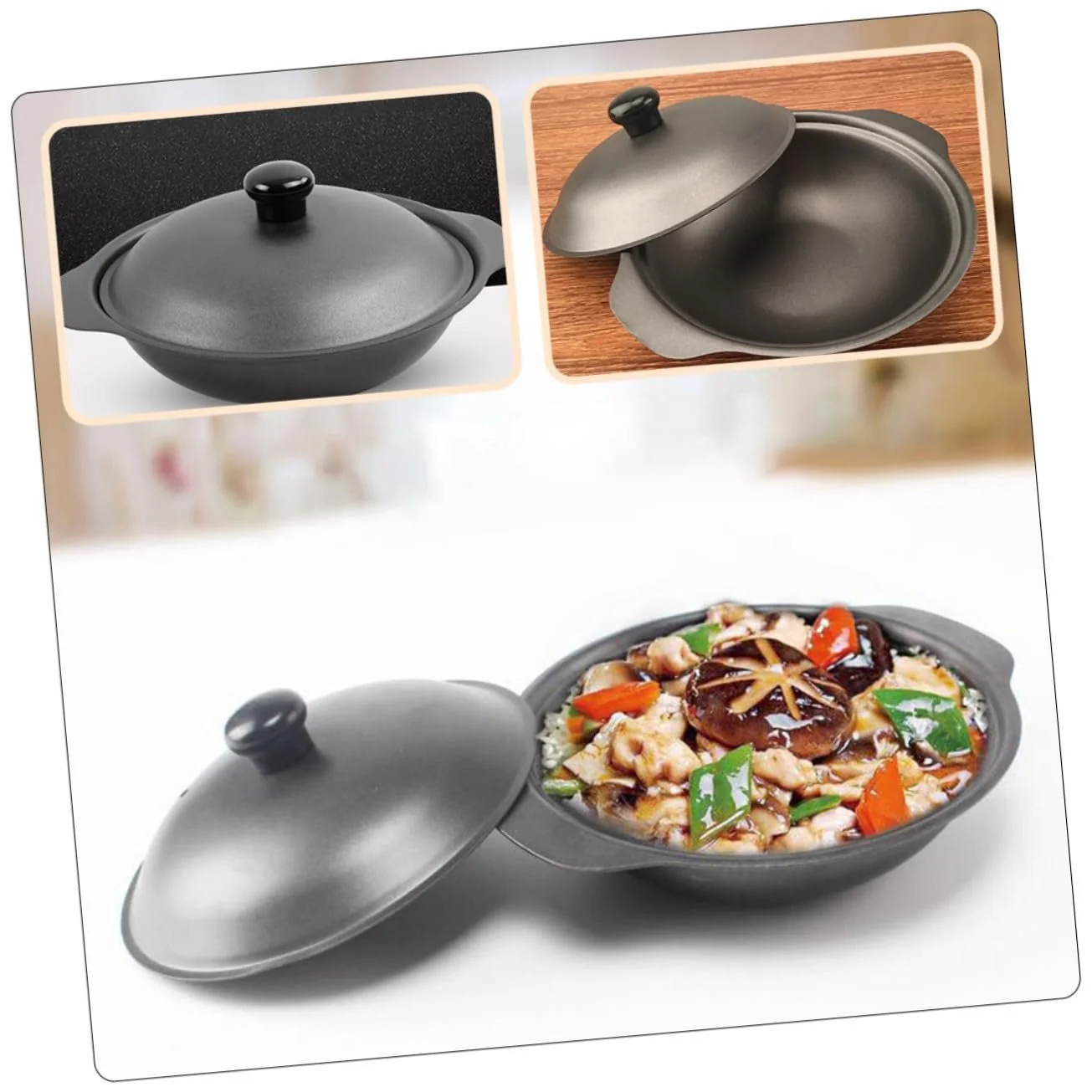 Кастрюля Toyvian чугунная с крышкой термостойкая для риса, фото №6