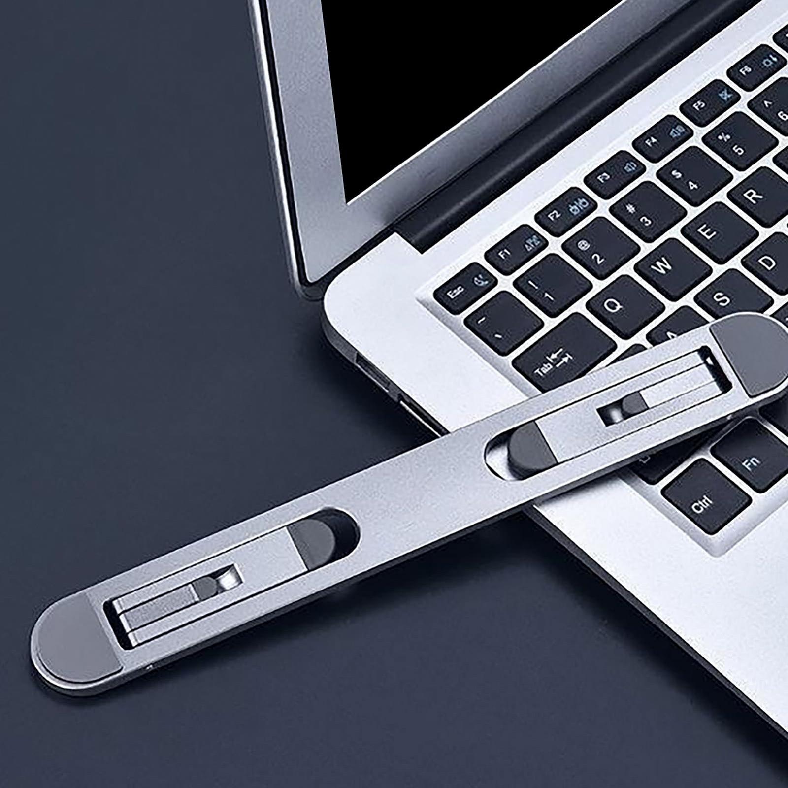 Подставка для ноутбука Invisible, складная подставка для ноутбука, регулируемая подставка для компьютерной клавиатуры, алюминиевая охлаждающая подставка для ноутбука, эргономичный дизайн Серебристый, фото №6