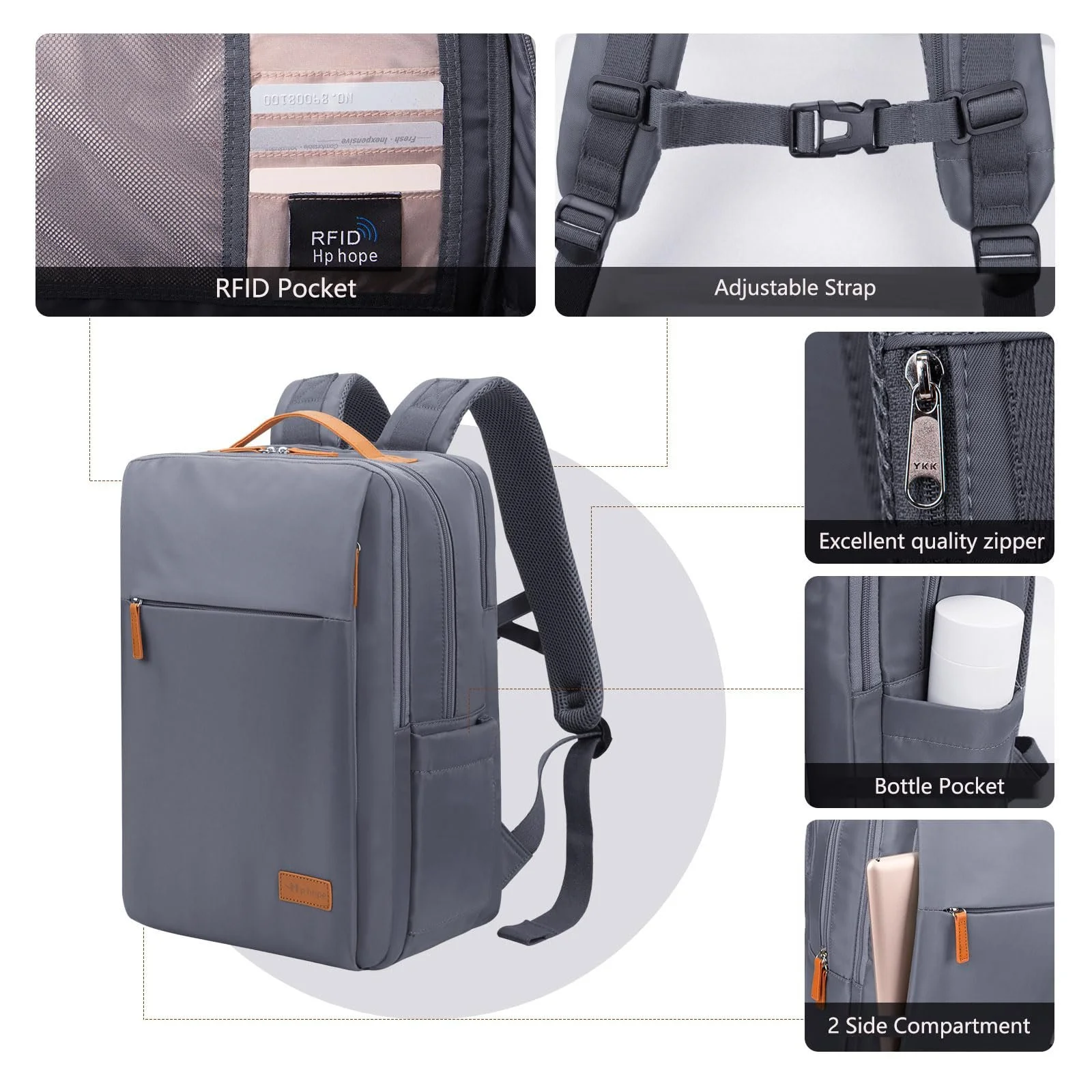 Рюкзак для ноутбука Hp hope Business 22л 15.6" USB Водонепроникний Сірий upgrade, фото №6 Рюкзак для ноутбука Hp hope Business 22л 15.6" USB Водонепроникний Сірий upgrade, фото №6