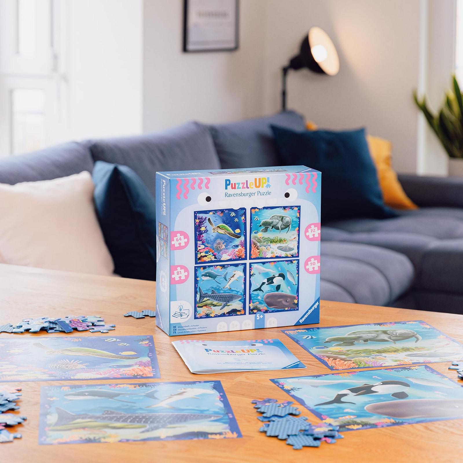 Пазл Ravensburger Puzzle UP! 12004002 Sea Creatures 4 пазли 64, 72, 81, 90 деталей 5+, фото №4