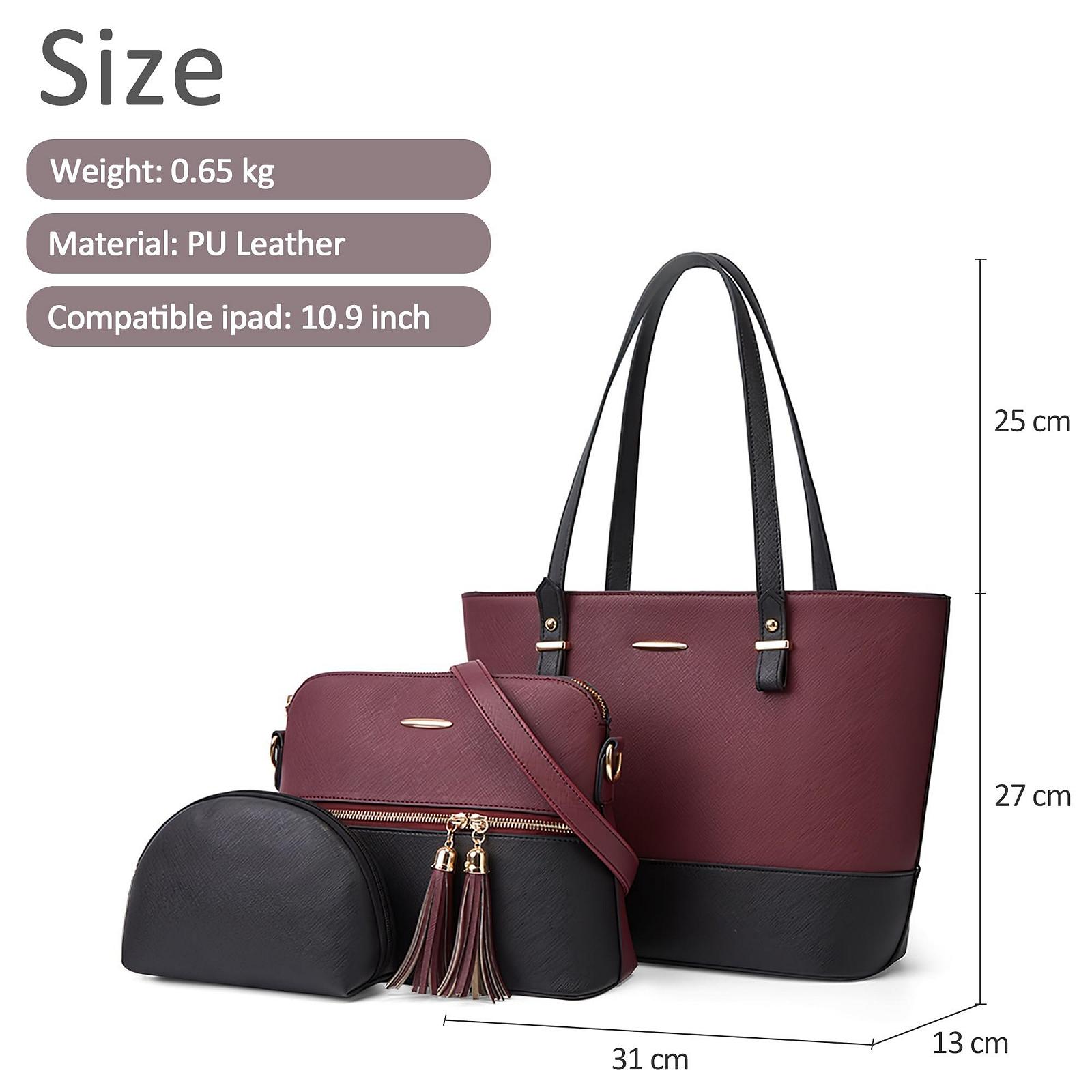 Сумка с ручками DORRISO, набор из 3 предметов, фиолетовый с черным, фото №6