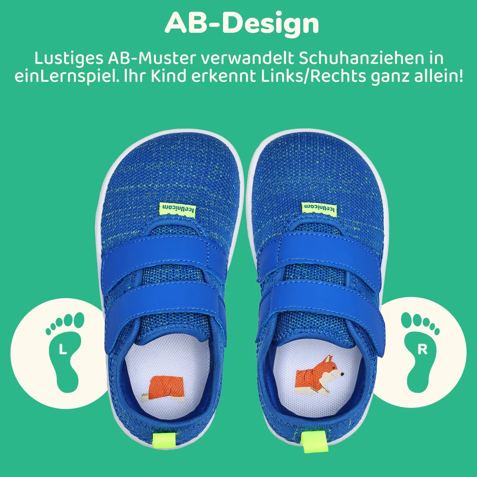 Кросівки IceUnicorn Дитячі широкі Кросівки для хлопчиків і дівчаток Мінімалістичні, фото №6