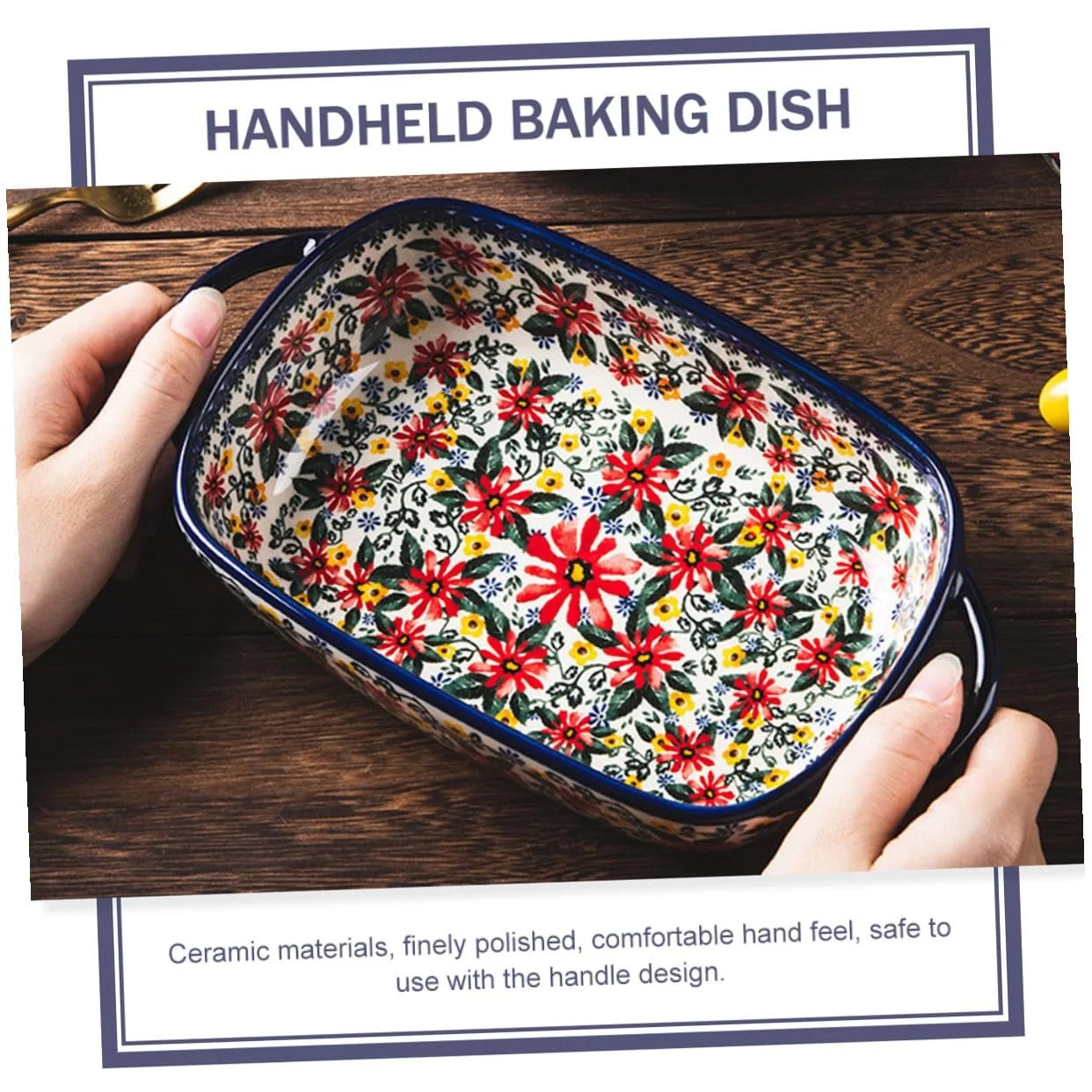 Форма для запікання польська кераміка прямокутна з подвійними ручками, фото №2