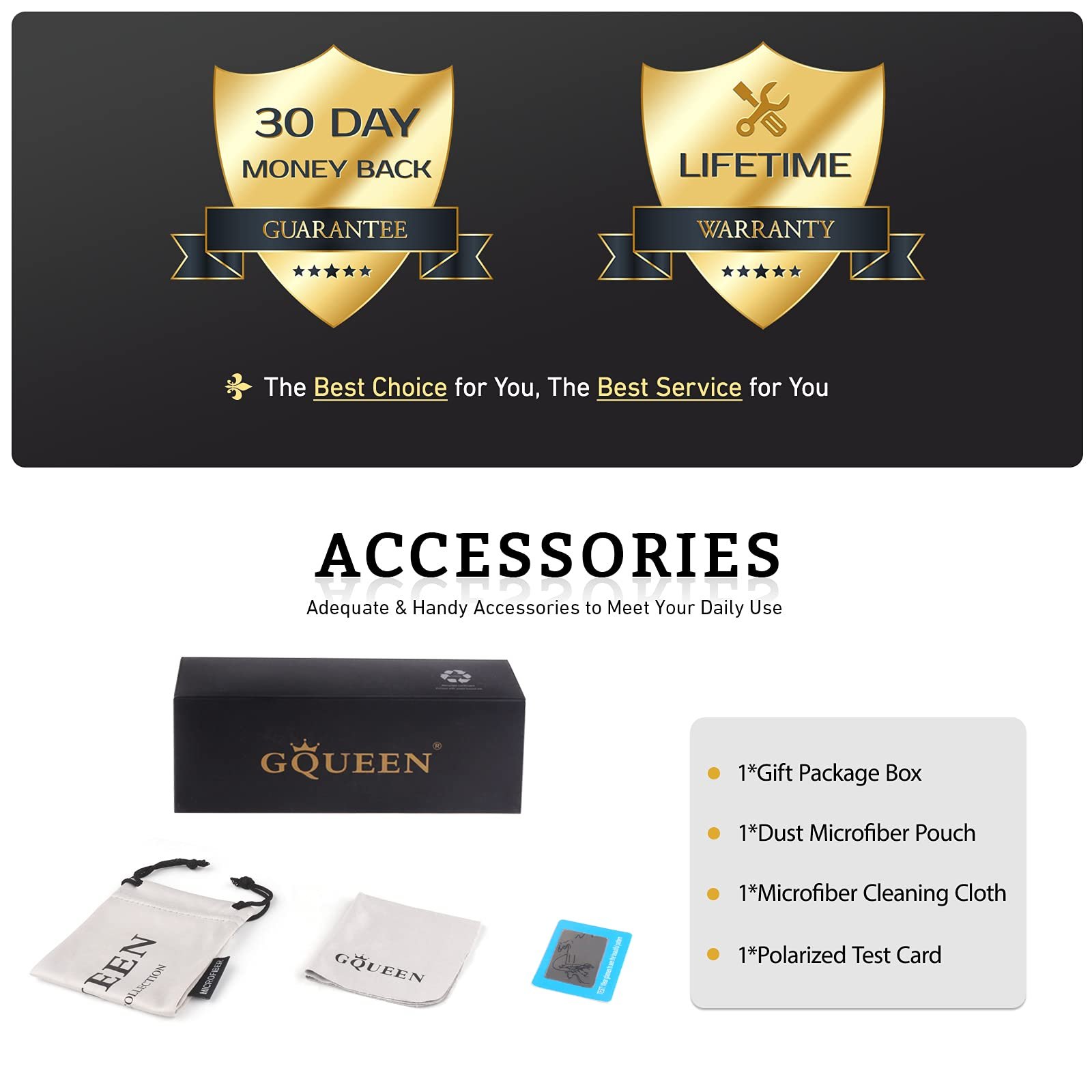 Сонцезахисні окуляри Круглі GQUEEN MFF7 Дзеркальні Поляризовані для Чоловіків та Жінок UV400, фото №5