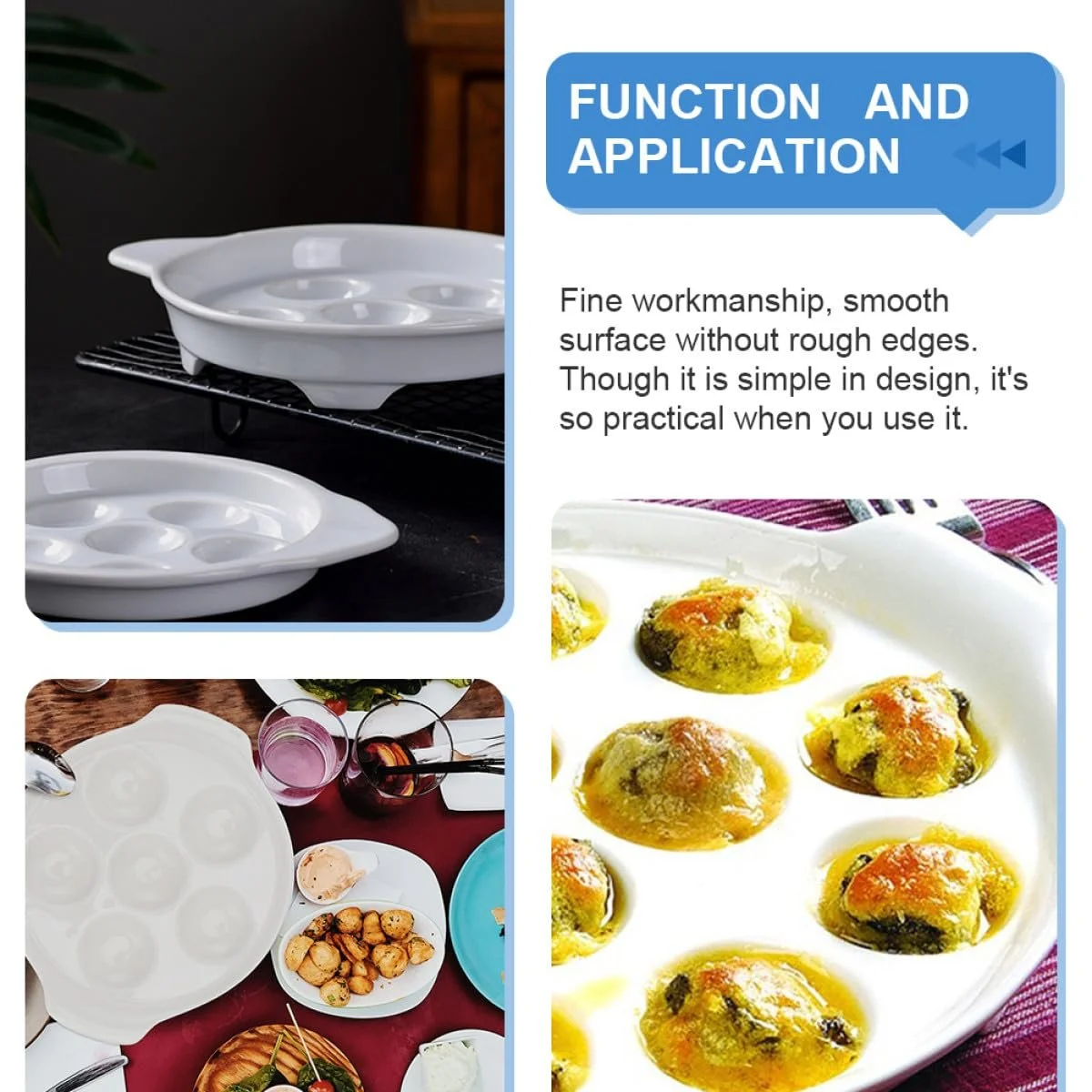 Форма для равликів Toyvian керамічна з ручками біла (2 шт.), фото №5