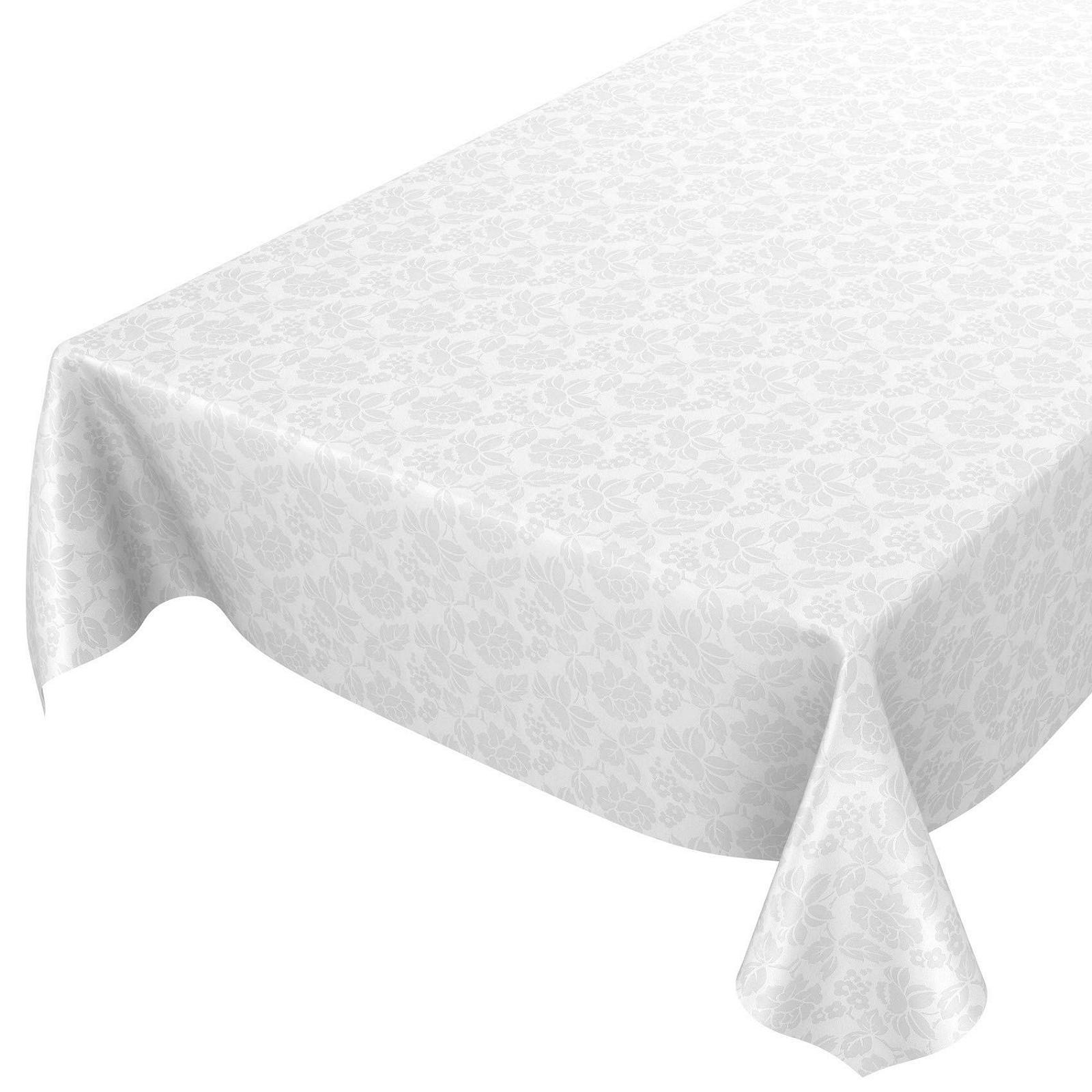 Скатертина ANRO Flowers Plain White Овальна 180 x 140 см, фото №6