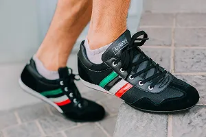 Кроссовки Luvanni Мужские Повседневные Полоски Итальянский дизайн Низкие из кожи и замши synthetic.ua - Фото 1