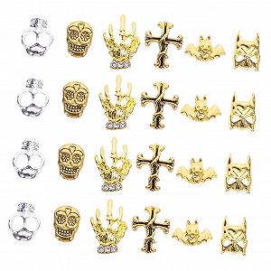 Стрази для манікюру PLAFOPE Геловін, сріблясті, 120 штук - Фото 1