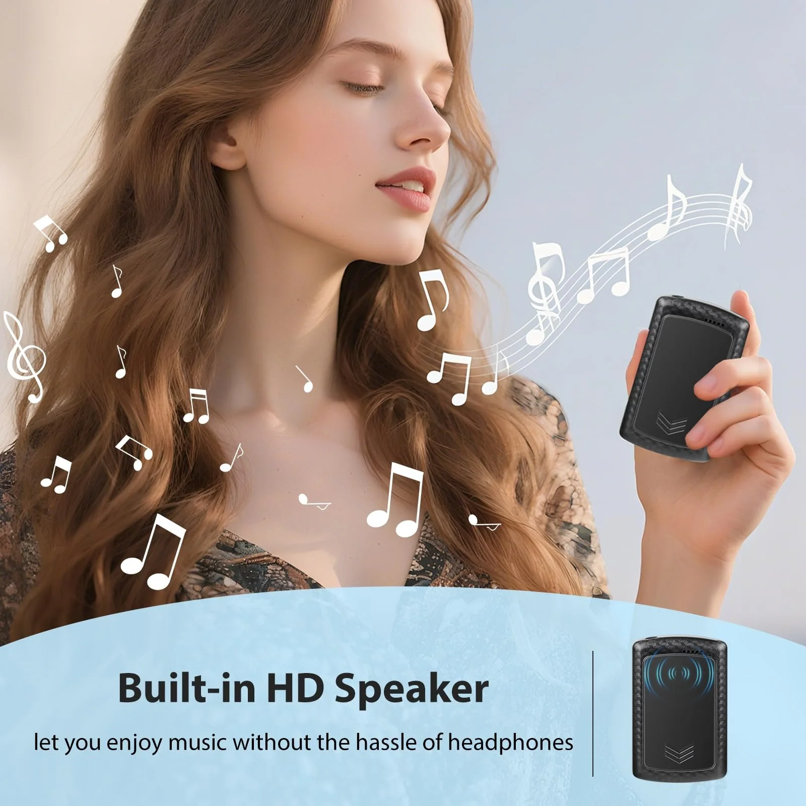 MP3-плеер Sport 32 ГБ 1,8-дюймовый TFT цветной экран с клипсой FM-радио, встроенный динамик с наушниками, расширяемый до 128 ГБ SD-карты, фото №5