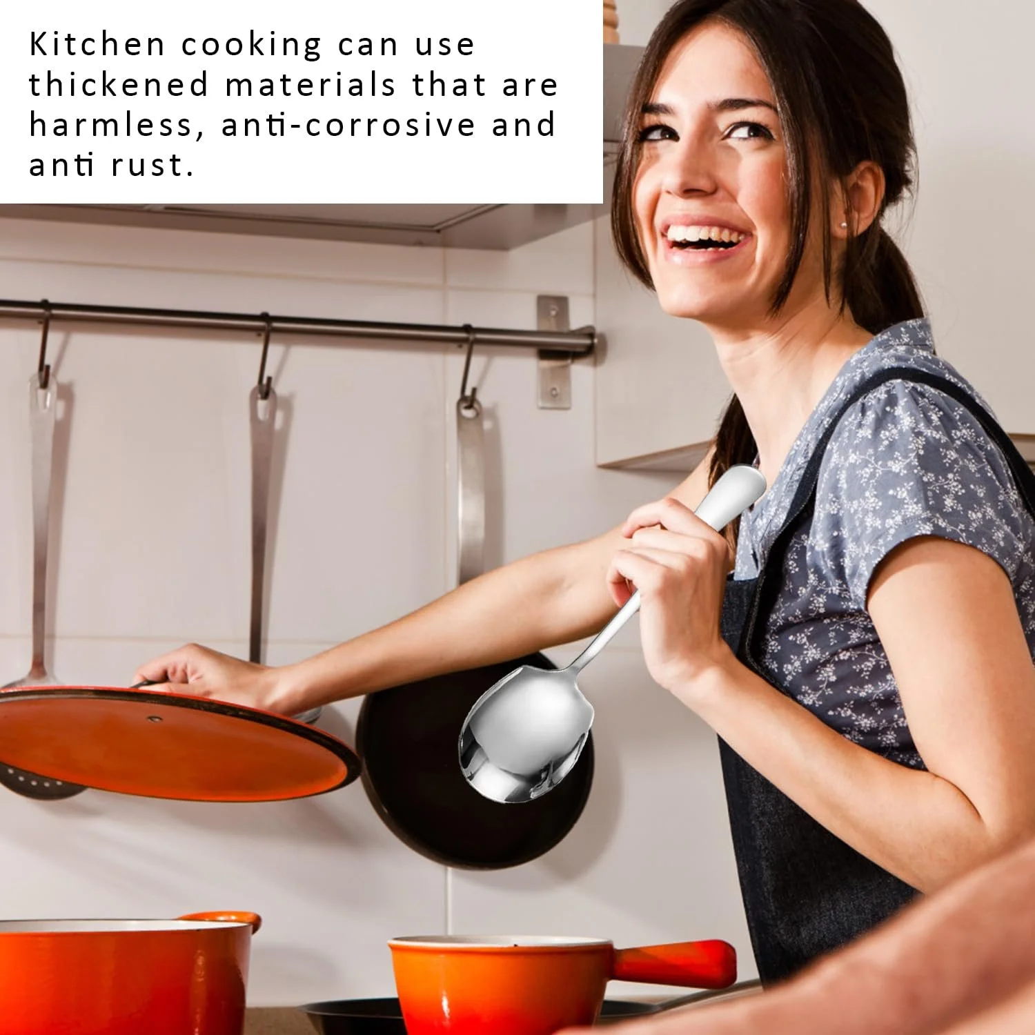 Набір з 2 великих сервірувальних ложок з нержавіючої сталі, фото №6