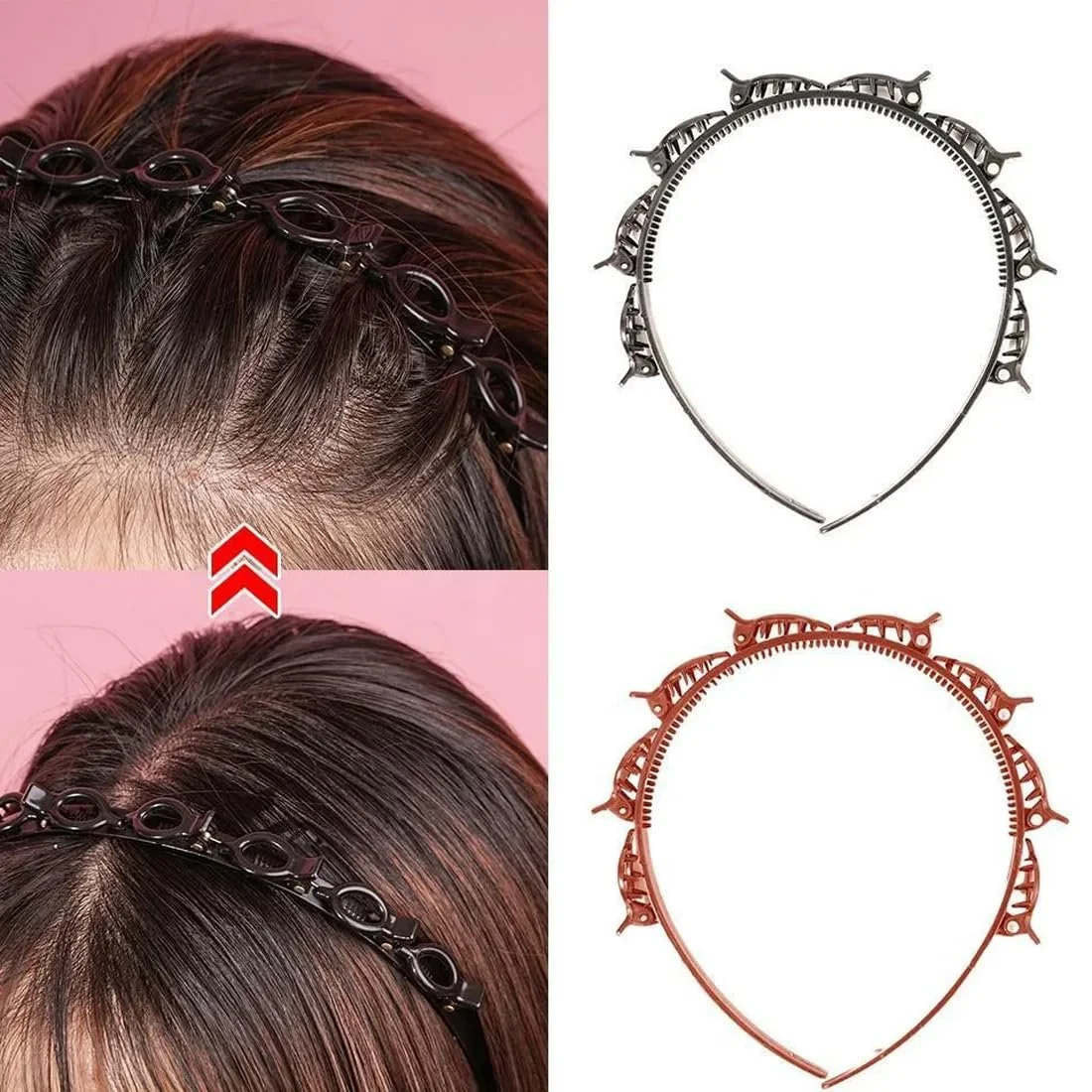 Обруч для волосся з чубчиком і шпильками, фото №4