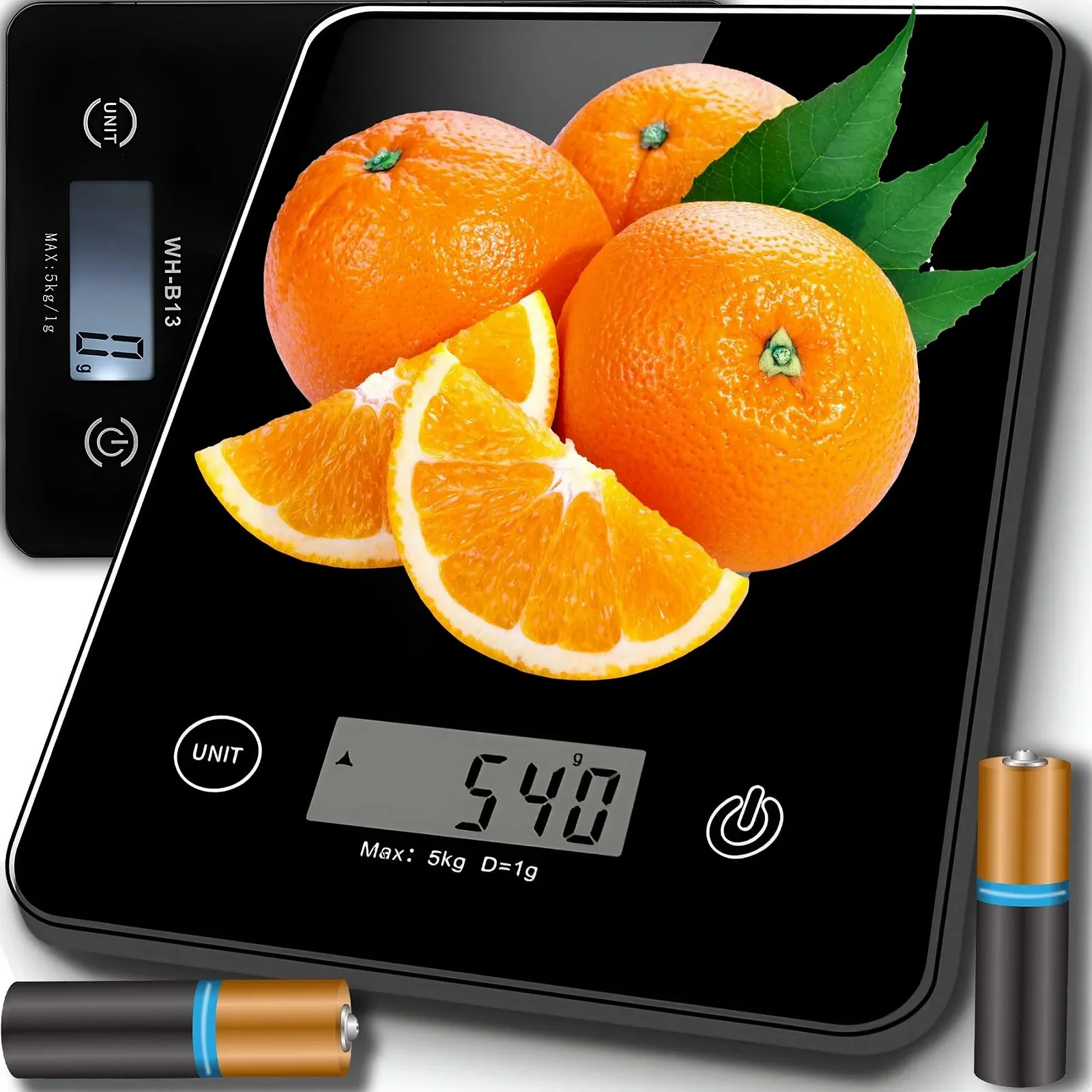 Кухонні ваги Retoo 5 kg 1 g із загартованого скла з LCD-дисплеєм Чорний, фото №1