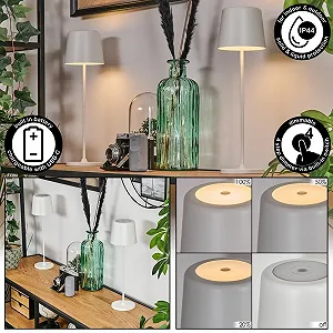 Настільна лампа HOFSTEIN Belece LED набір з 2 шт. метал / пластик акумуляторна USB-C IP44 Білий synthetic.ua - Фото 1