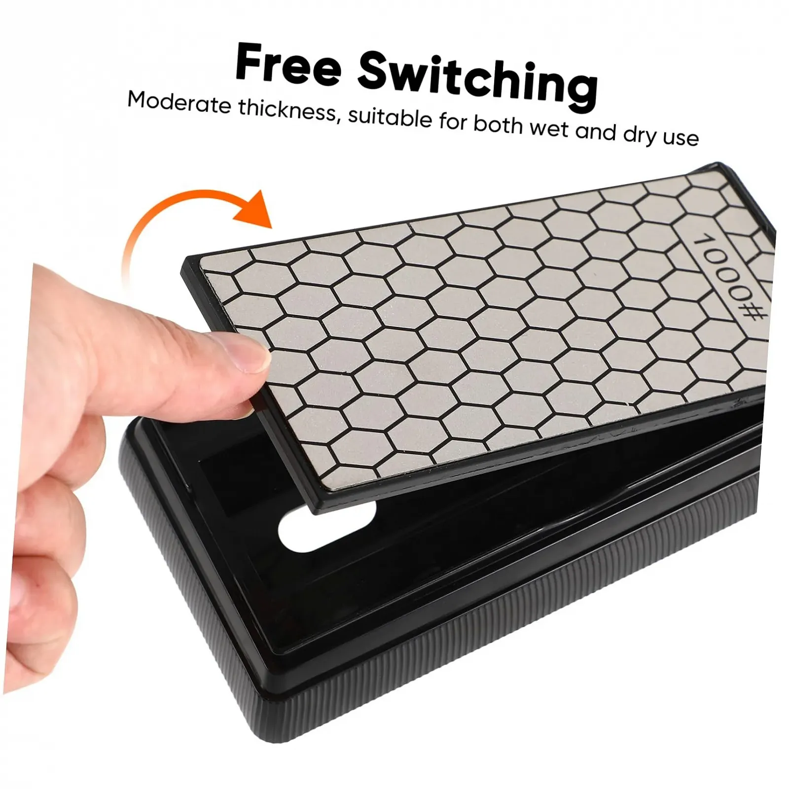 Двусторонняя алмазная точилка для ножей Homoyoyo с нескользящим основанием для кухни и керамики, фото №4