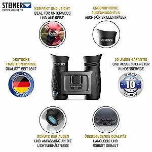 Бінокль Steiner BluHorizons 8x22 Компактний Легкий synthetic.ua - Фото 1