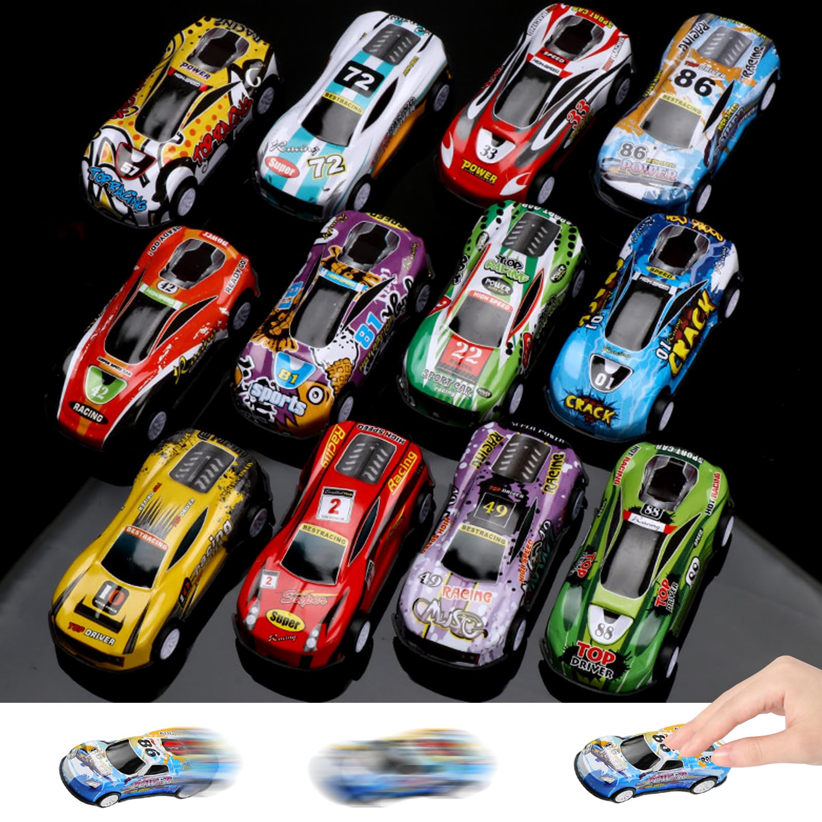 Набор Yivom Toy Car 16 Mini Cars 6.8 x 3.5 x 2 см, фото №1