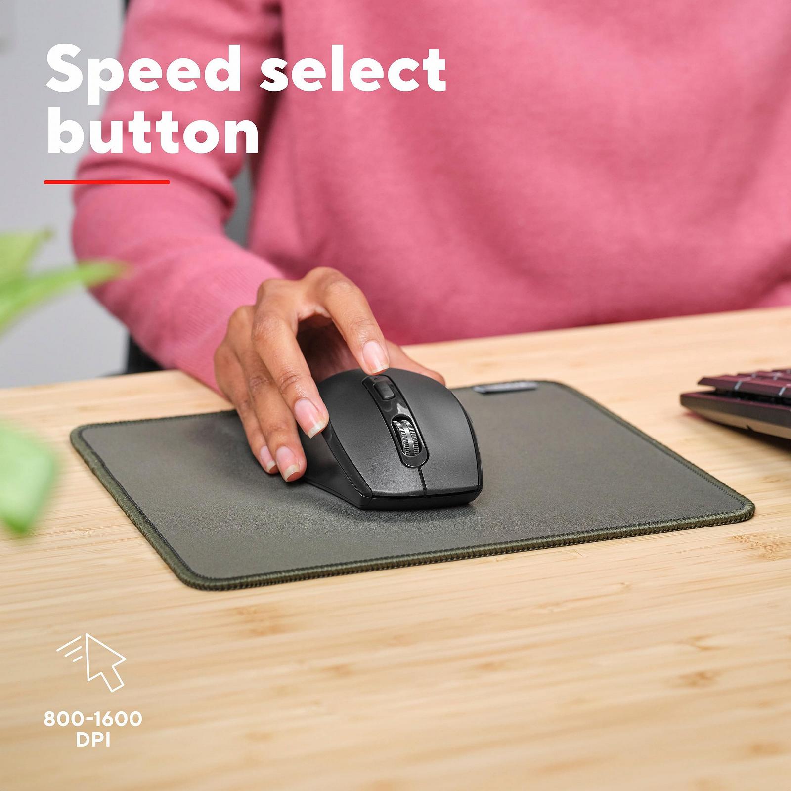 Мышь Trust Sura беспроводная для ноутбука / ПК / Mac, 800-1200 DPI, 6 кнопок, радиус действия 10 метров, оптический датчик, USB-микроприемник, для правой руки, черная, фото №4