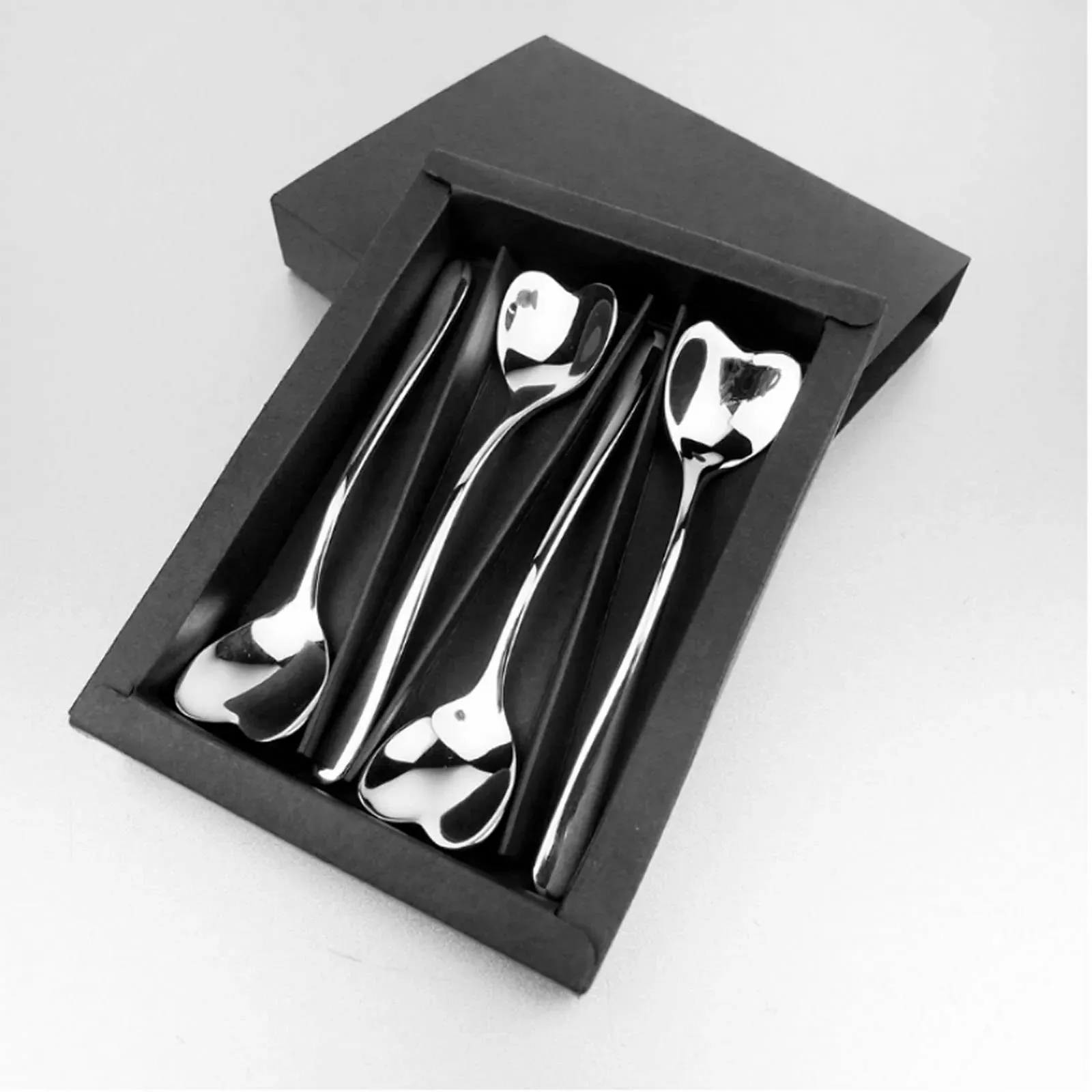 Ложка чайна (набір 4 шт.) нержавіюча сталь у формі серця, фото №8