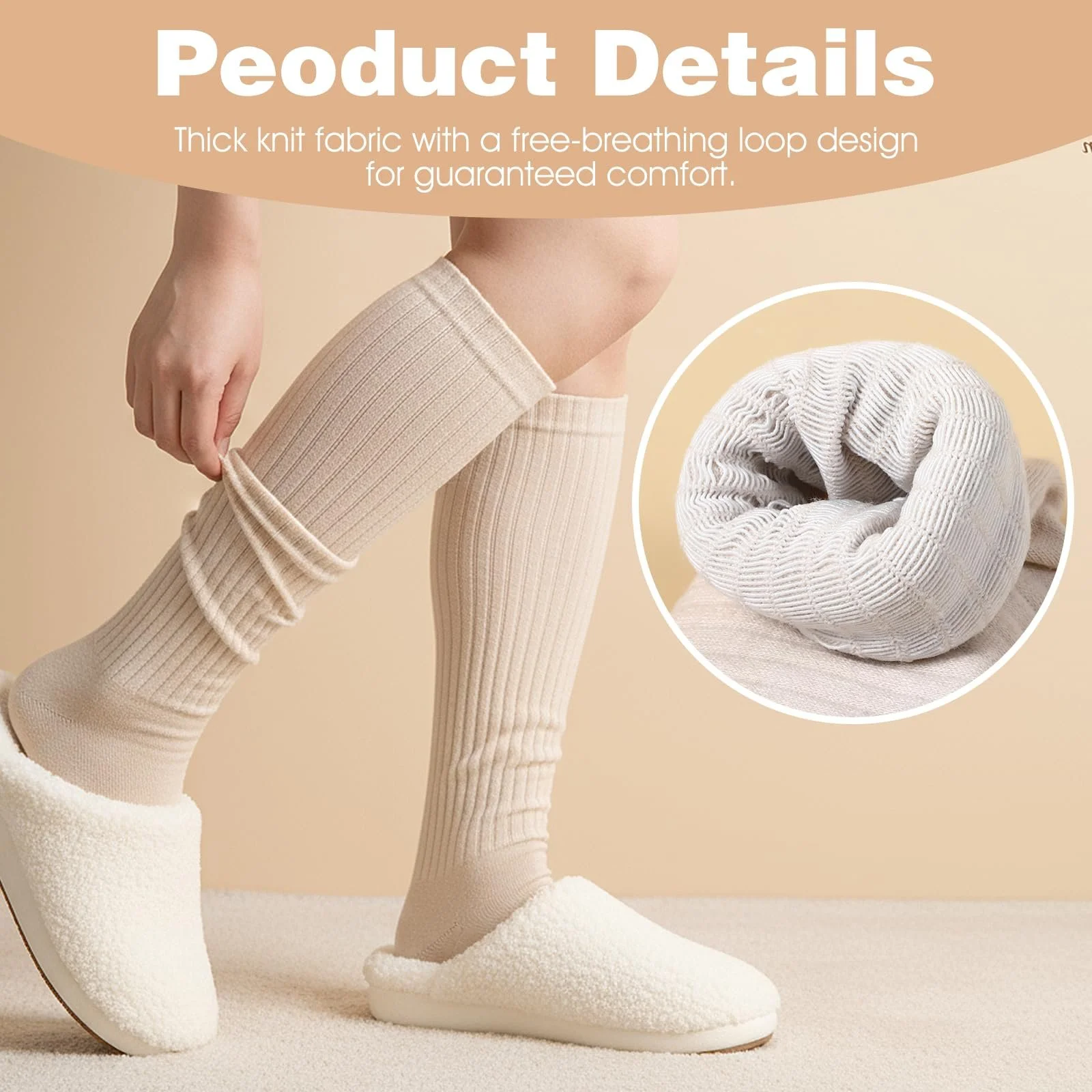 Шкарпетки KALIONE Slouch для жінок, 2 пари, високі до колін, розмір 35-40, фото №6