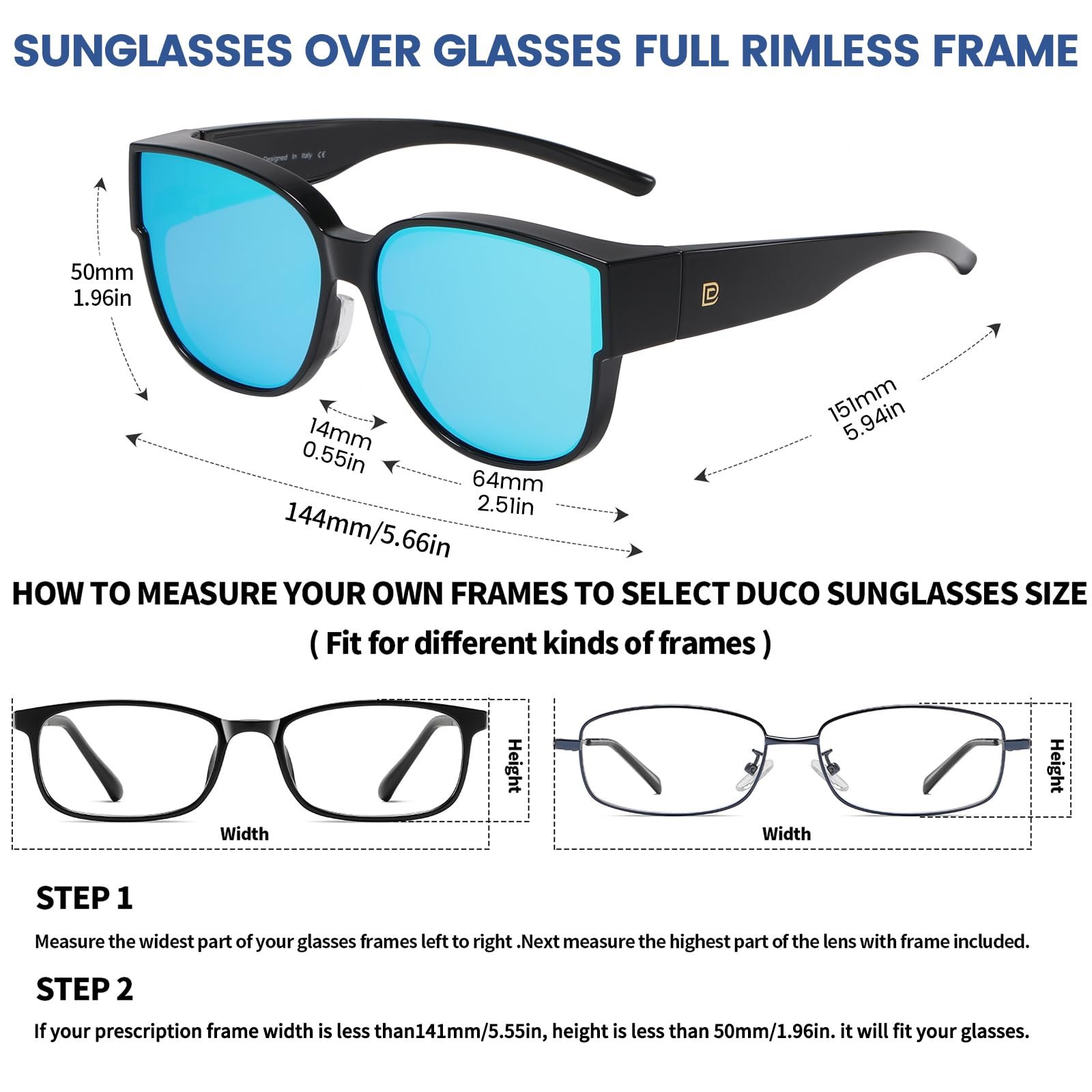 Сонцезахисні окуляри, що надягаються поверх DUCO для чоловіків і жінок, ретро, поляризовані, захист UV400, фото №4