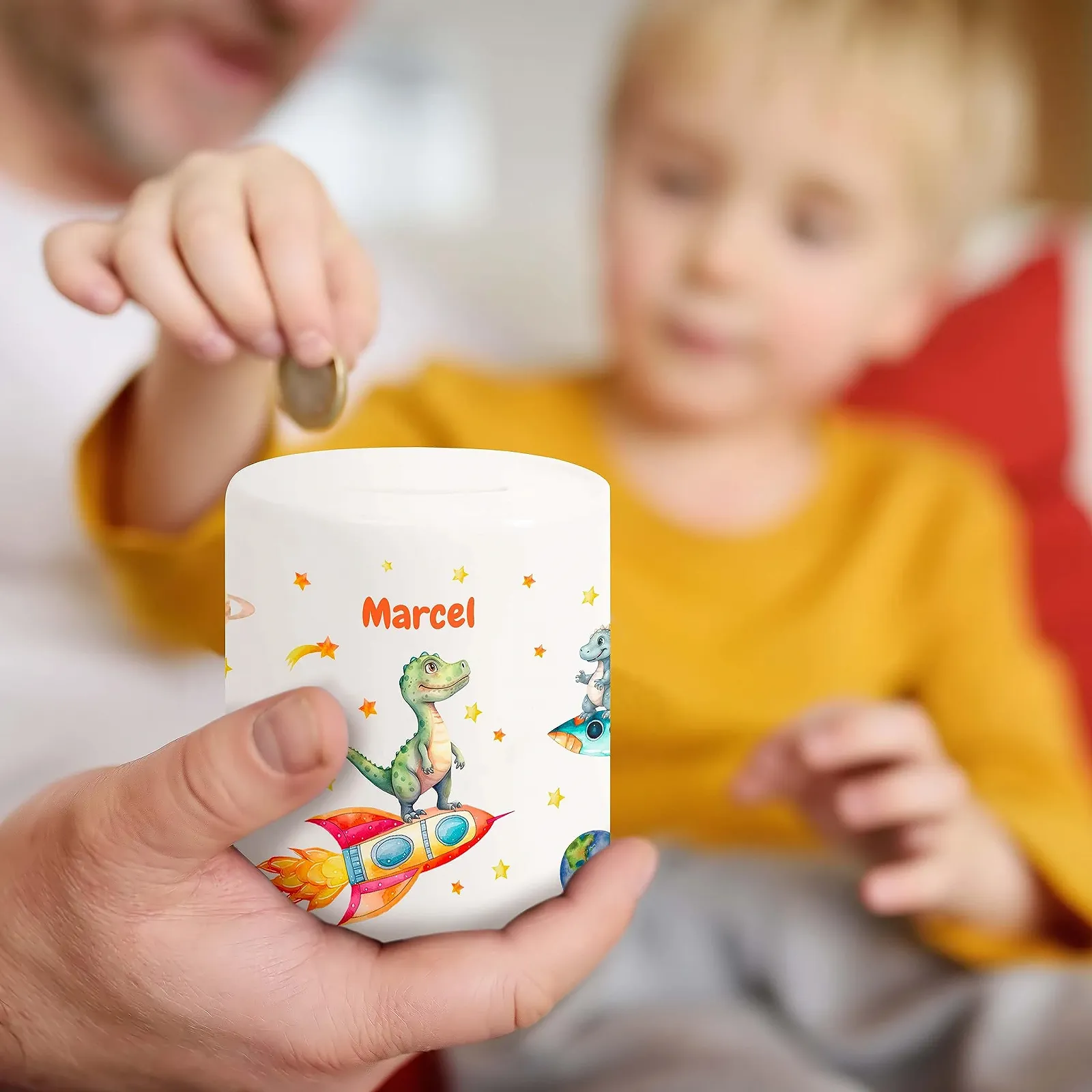 Скарбничка Dino Astronaut дитяча керамічна, фото №5