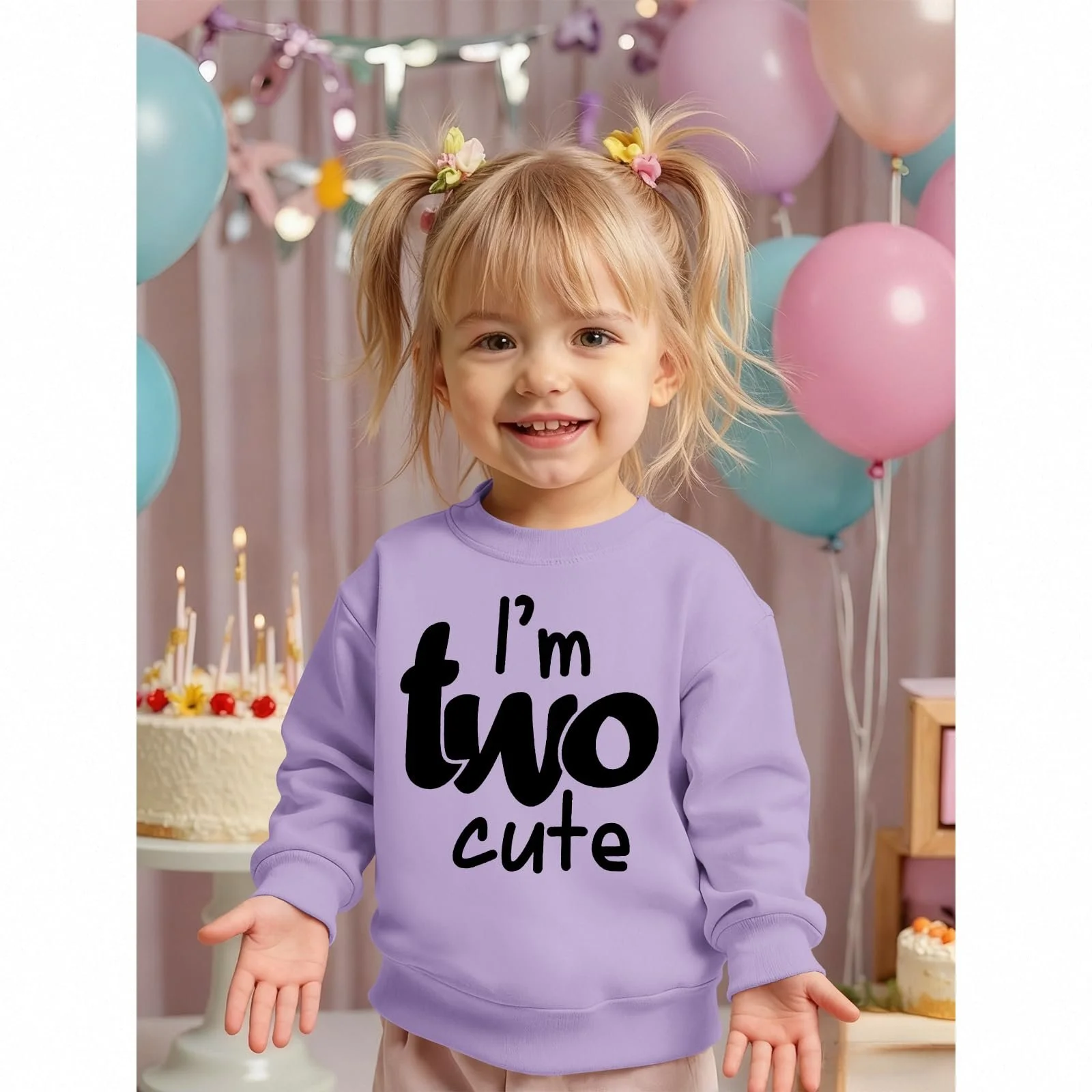 Джемпер BOUTIKOME I'm Two Cute Printer на 2-й день рождения для девочек, фото №4