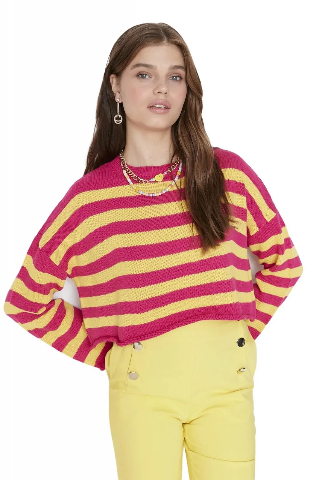 Джемпер вязаный Trendyol Basic с круглым вырезом, классический крой., фото №3 Джемпер вязаный Trendyol Basic с круглым вырезом, классический крой., фото №3