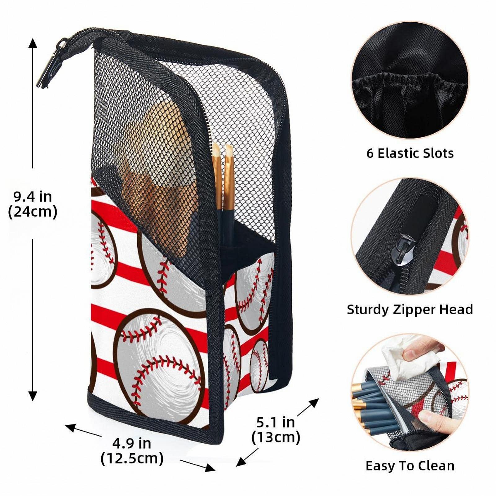 Набір пензлів для макіяжу з сумкою-органайзером 12 шт Baseball Red Stripes Colored-315, фото №3