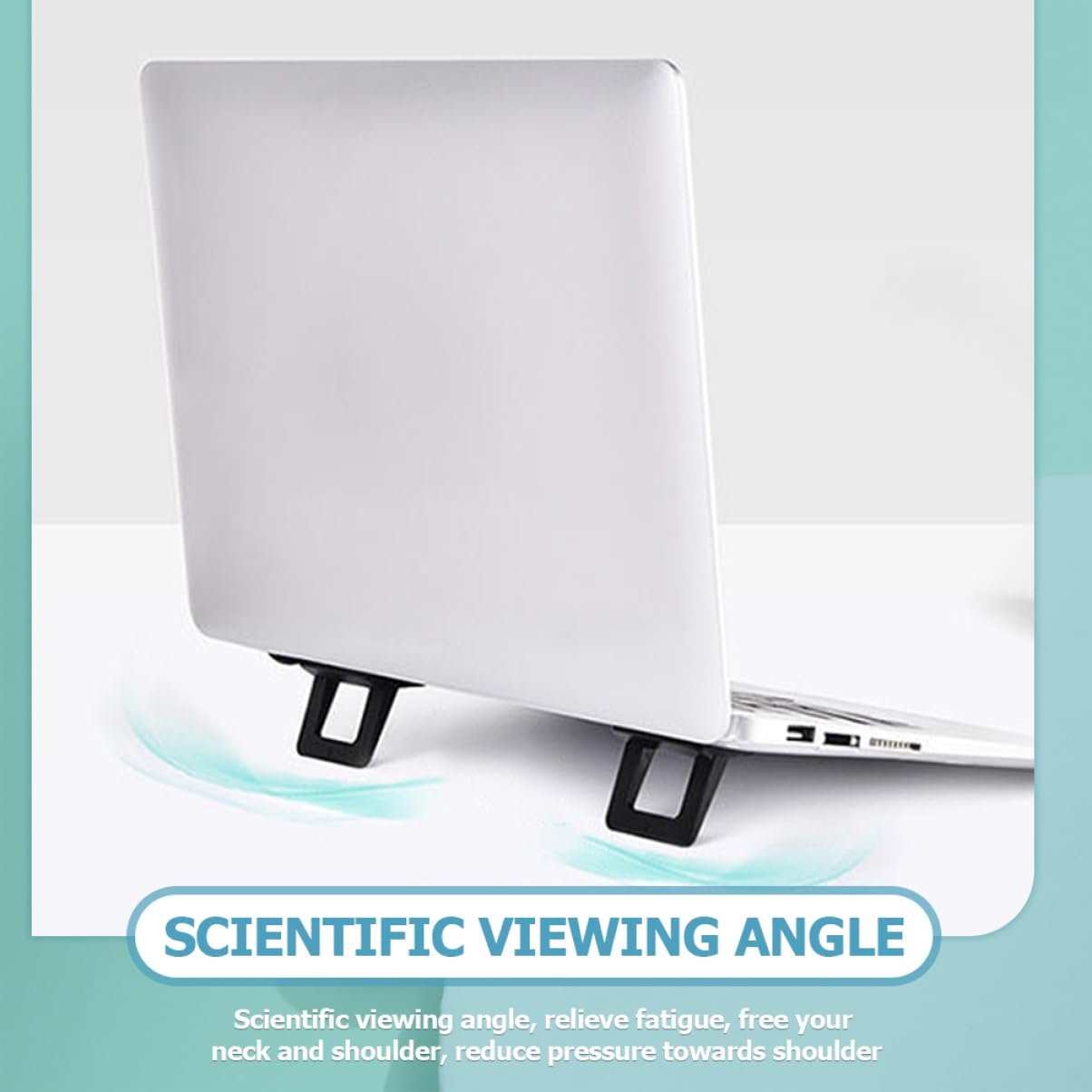 Підставка для ноутбука складана, пара, ергономічна, з функцією охолодження, стабільна, чорна, фото №2