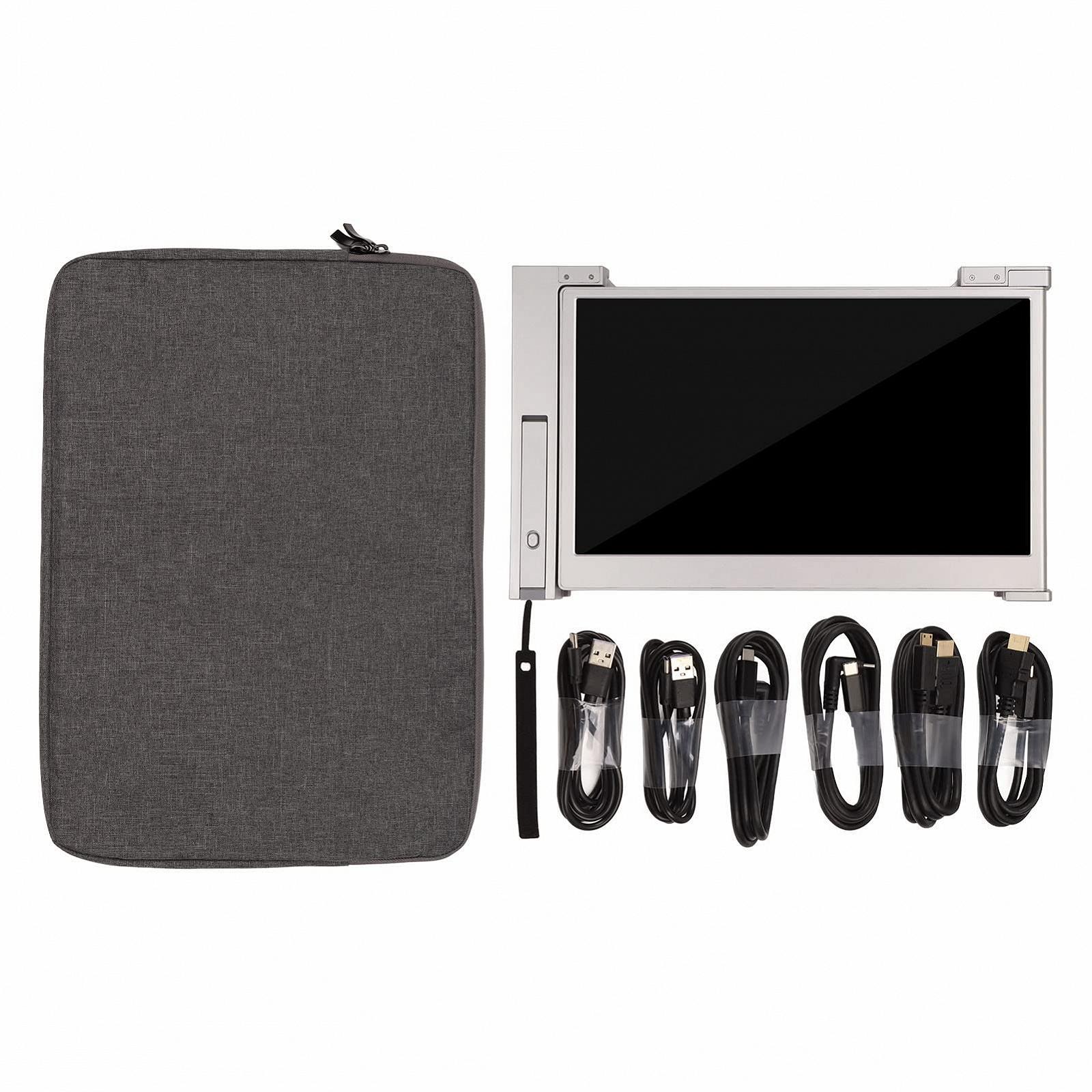 Монитор Diyeeni Портативный S19 14 дюймов 1080P IPS Двойной экранный расширитель с выдвижной подставкой Type-C Серый космос, фото №9