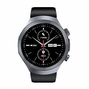 Смарт-часы Knauermann PRO 3 Plus Round (2025), часы здоровья с функцией телефонии, грудная клетка, ЭКГ плюс HRV и SOS функция, AMOLED-дисплей, BT Bluetooth, апноэ сна, силиконовый ремешок, черный, 14-24 - Фото 1