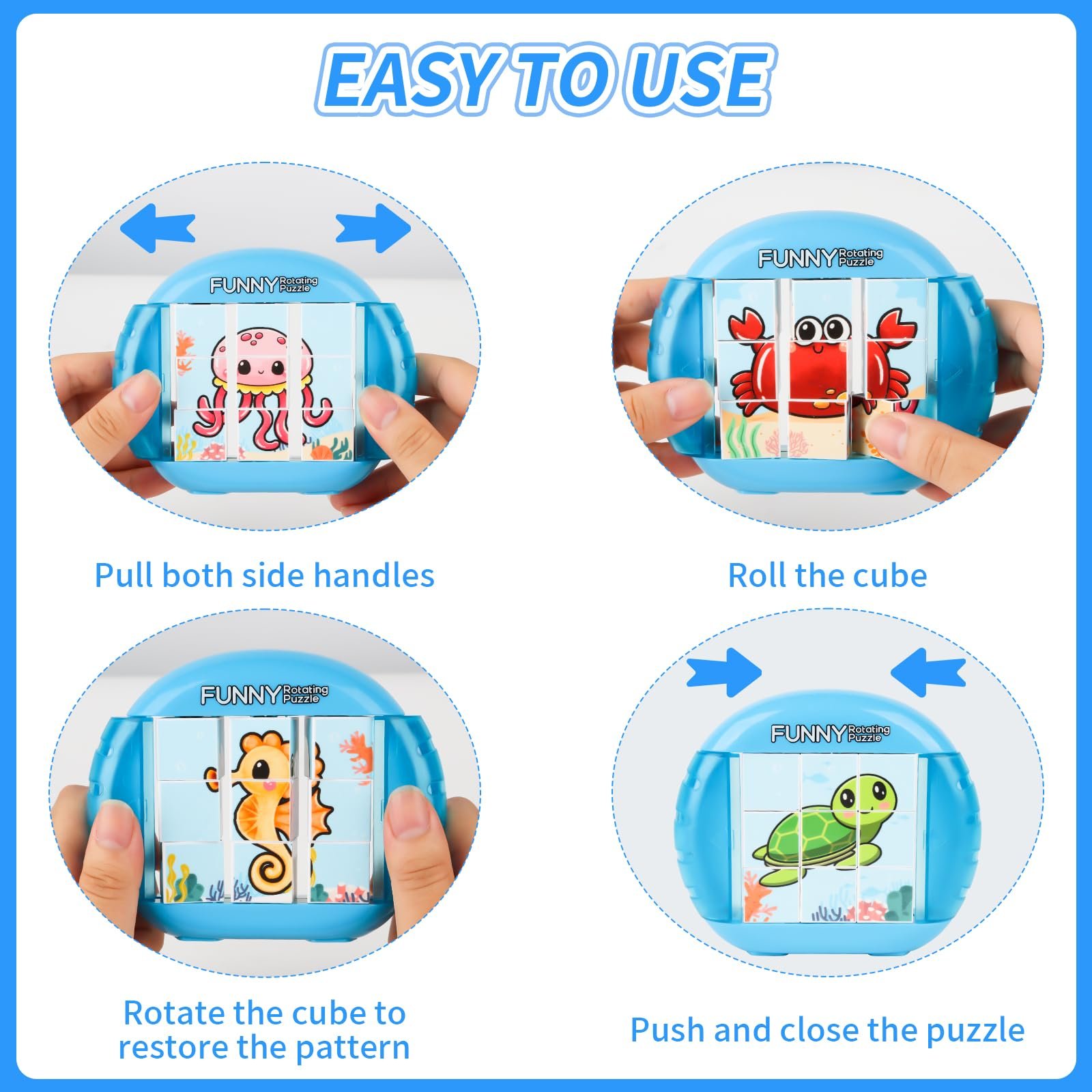 Пазл 3D 4-в-1 Montessori Sea Life 9 деталей, фото №4