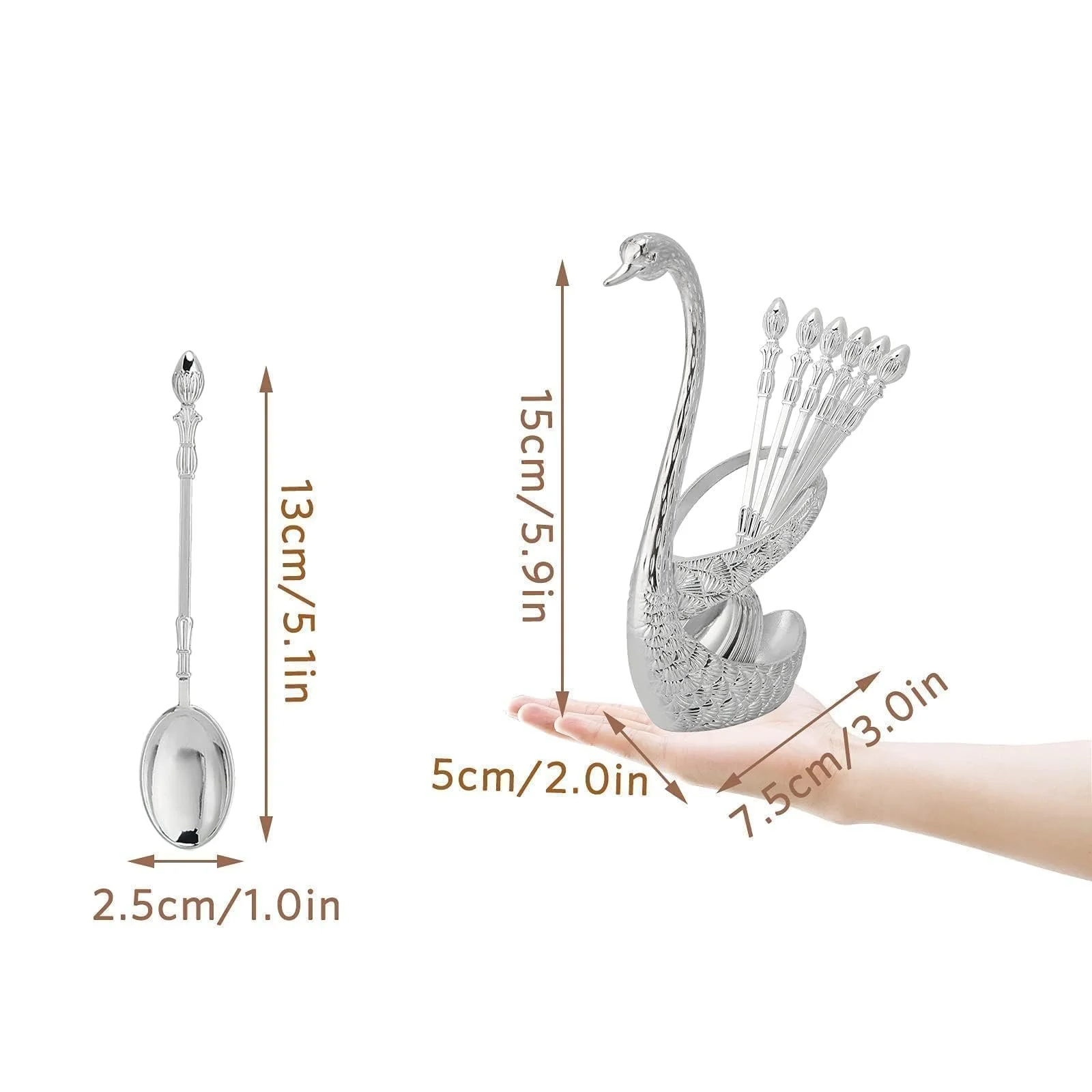 Ложка Кавова з Тримачем-Лебедем, Набір, фото №5