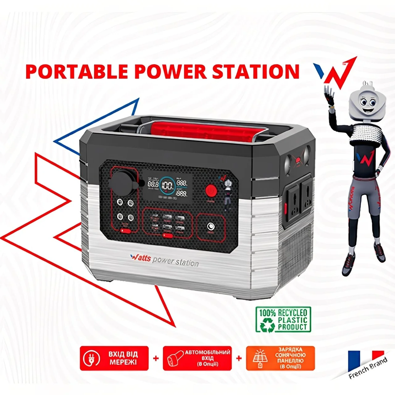 Зарядная станция Wonder WX1200 1200 Вт / 600 Вт / 537 Вт*ч / LiFePO4 / Чистая синусоида / Французский производитель, фото №7