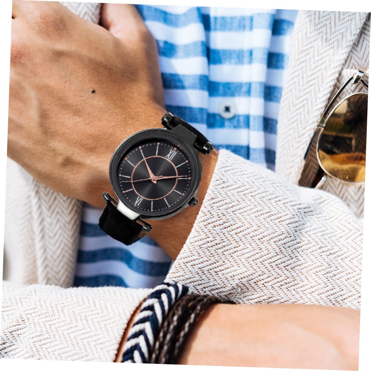 Кварцовий годинник Healvian 2St", жіночий, повсякденний, з імітацією шкіряного ремінця, фото №5