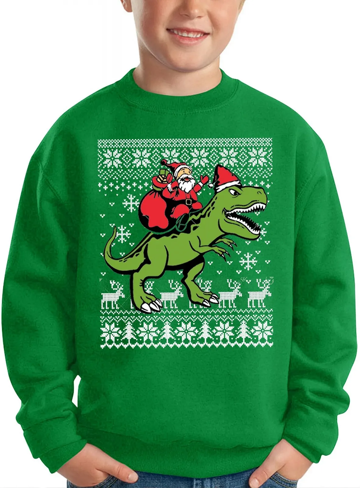 Різдвяний джемпер BesserBay Дитячий Різдвяний світшот з принтом Санти Unisex, фото №1