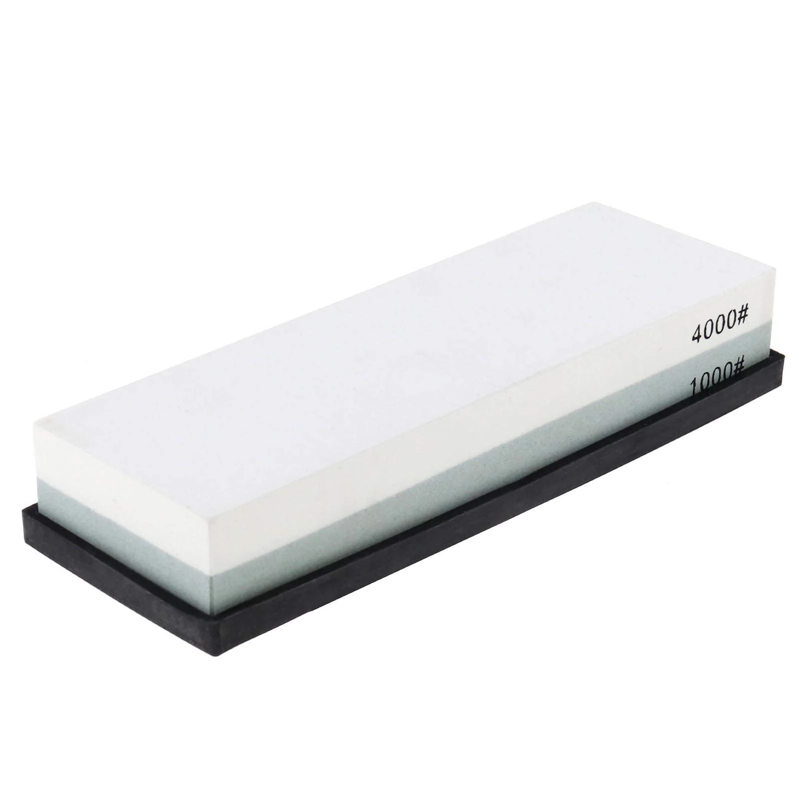 Точильный камень водный 1000/4000 грит белый корунд с нескользящей подставкой, фото №1