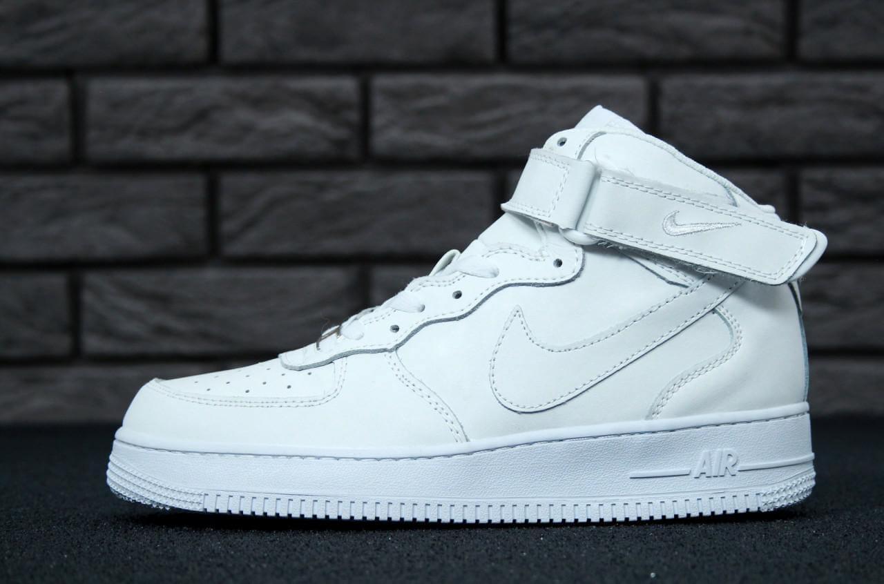 Кроссовки Nike Air Force 1 High White Высокие белые Найк Аир Форс мужские и женские размеры  39, фото №3