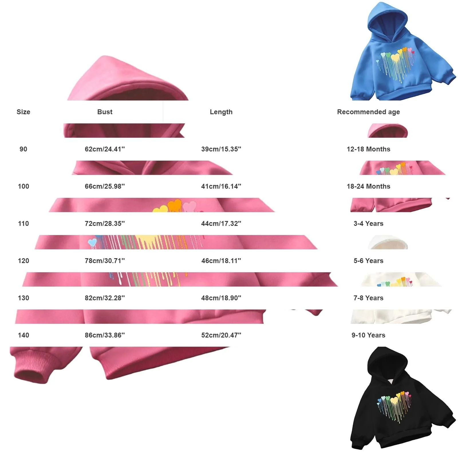 Худи для девочек Generisch, Детский пуловер батик, Модная толстовка для отдыха с капюшоном, Осенняя, Зимняя, Толстовка с длинными рукавами для девочек, Толстовка для подростков, Мальчиков, фото №3