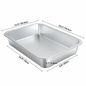 Форма для запекания Onlyfire 40 x 30 x 6.8 cm Stainless Steel Rectangular synthetic.ua - Фото 1