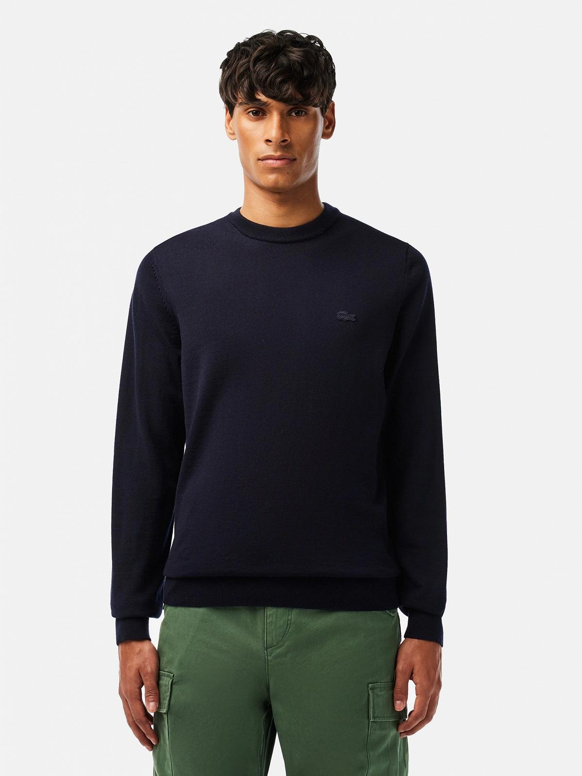 Світшот чоловічий Lacoste Wool Crewneck Pullover Blue AH1969166 S, фото №1