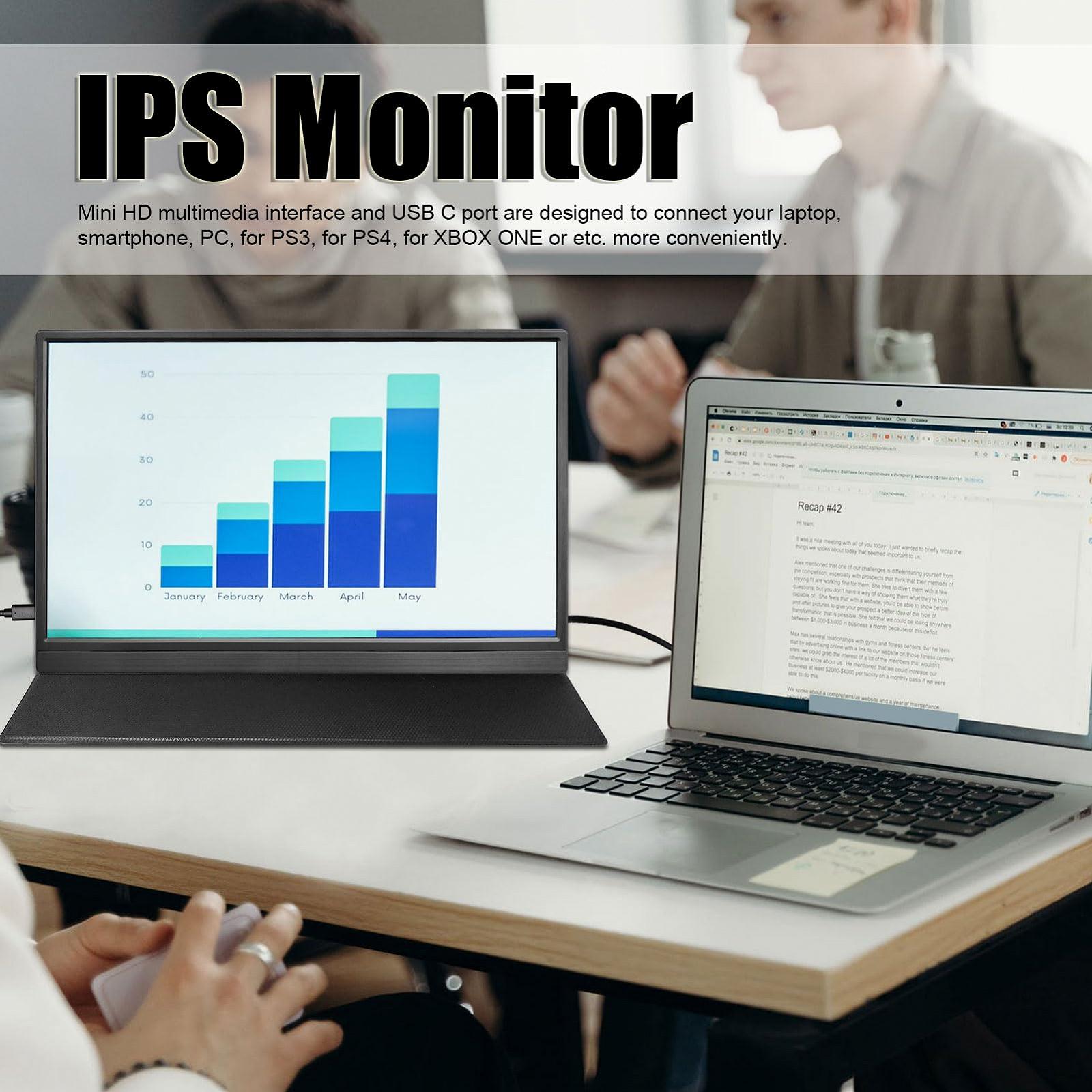 Портативний Монітор Garsent 15.6 Дюймів FHD 1080P IPS Екран для Ноутбука з Чохлом PU, Інтерфейсом USB Type C HD, Звуком на 360 Градусів, Легкий для Підключення, для Xbox, фото №5 Портативний Монітор Garsent 15.6 Дюймів FHD 1080P IPS Екран для Ноутбука з Чохлом PU, Інтерфейсом USB Type C HD, Звуком на 360 Градусів, Легкий для Підключення, для Xbox, фото №5