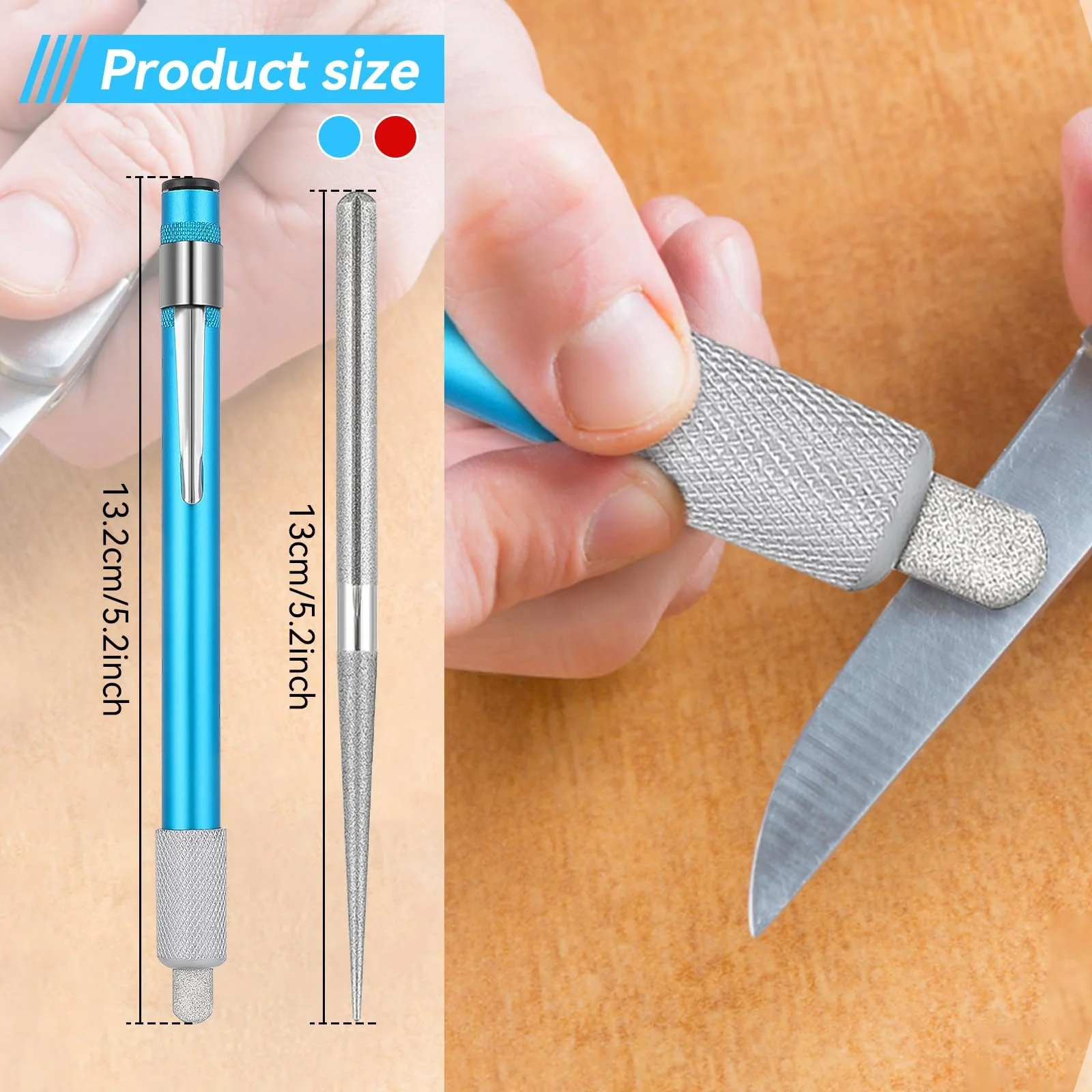 Алмазні точилки для ножів 2 шт. висувний точильний стрижень у формі ручки, фото №2 Алмазні точилки для ножів 2 шт. висувний точильний стрижень у формі ручки, фото №2